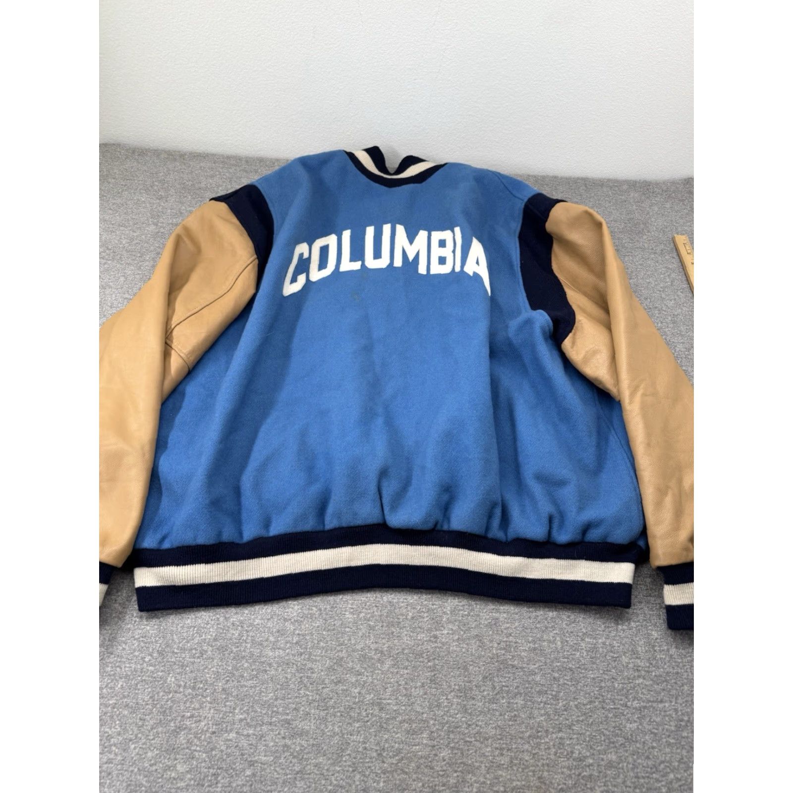 Vintage VINTAGE Columbia Wool Jacket 5XL Bomber Jacket Men Blue Ivy League Stahl & Dean Jurgella Collection Size US XXL / EU 58 / 5 - 7 Thumbnail