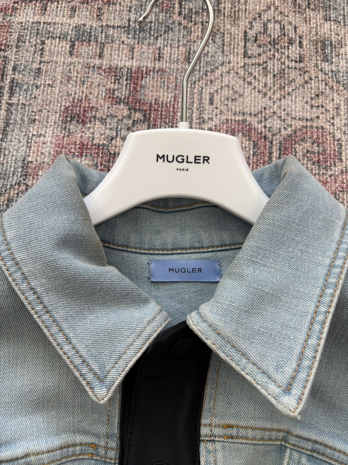 Mugler Mugler cropped denim jacket Size M / US 6-8 / IT 42-44 - 3 Thumbnail