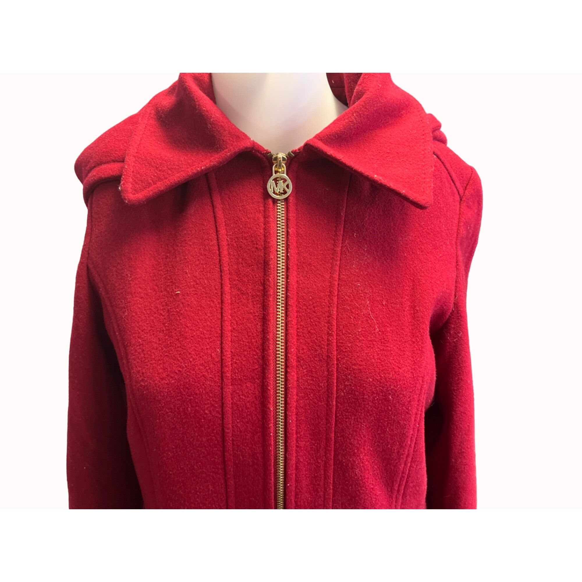 Michael Kors Michael Michael Kors Women's Red Hooded Peacoat Size 4 SKU 5 Size S / US 4 / IT 40 - 3 Thumbnail