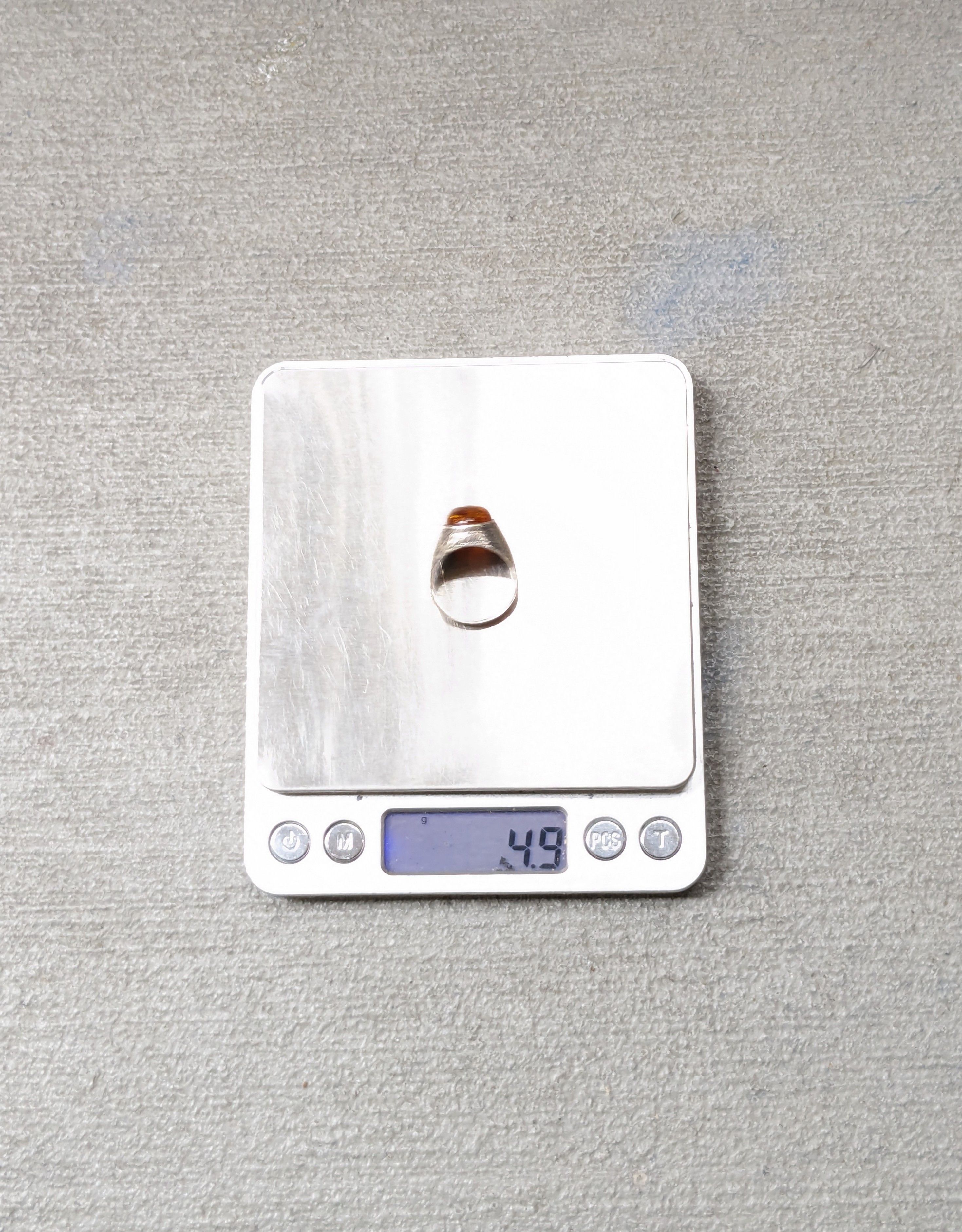 Other Vintage Sterling Silver Ring Amber Size 8.5 Minimalist Oval Size ONE SIZE - 15 Thumbnail