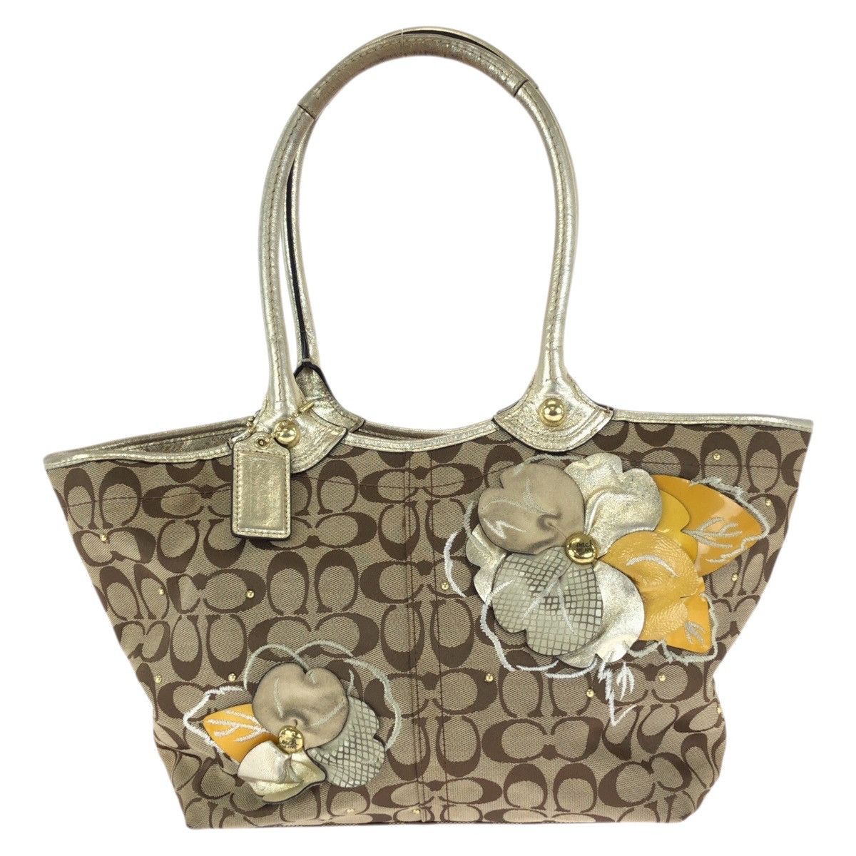 Coach Coach COACH Bleecker Signature Floral Applique canvas leather tote bag Leather Shoulder Bag F16276 DUTY FREE for USA Size ONE SIZE - 1 Thumbnail