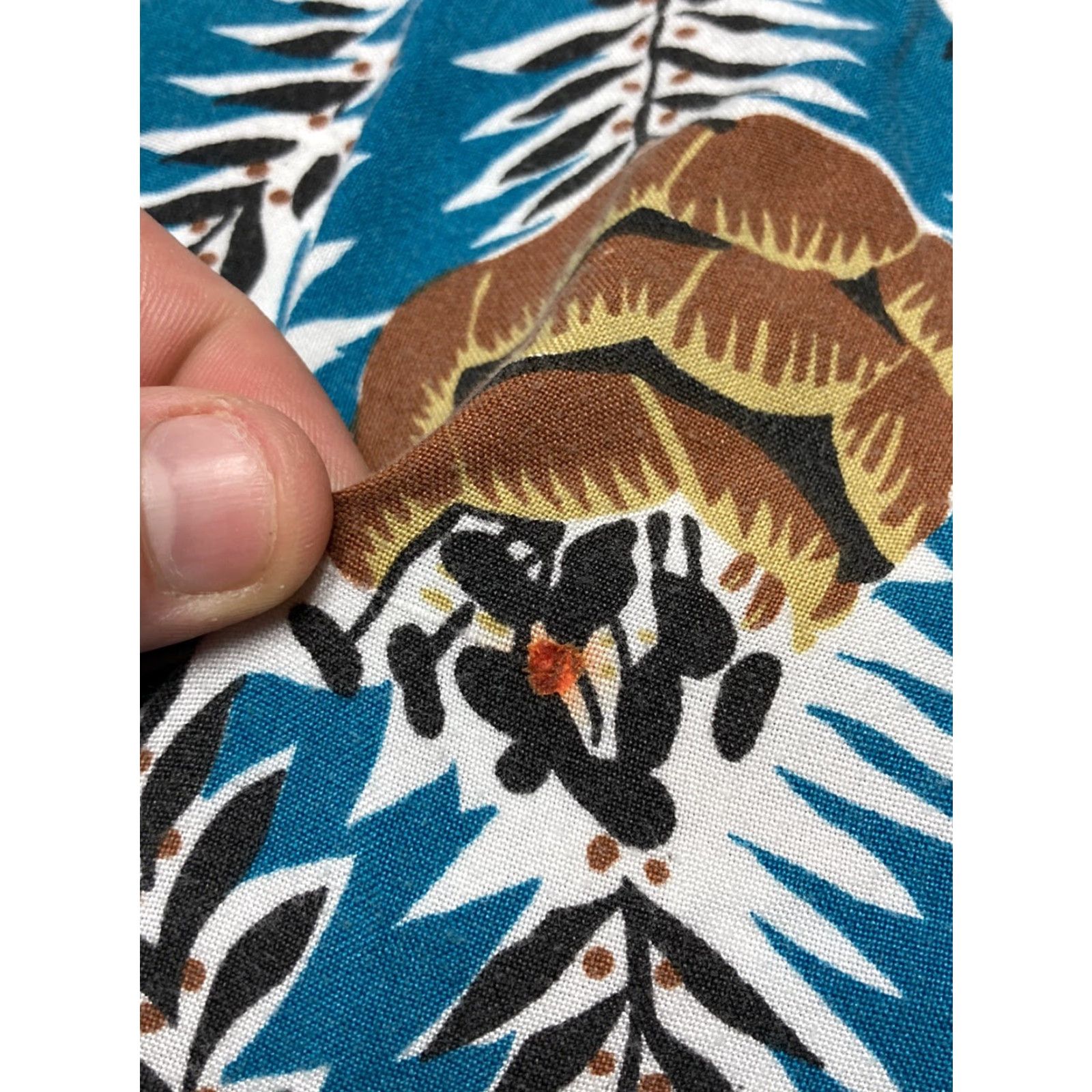 Vintage VINTAGE 80s Hawaiian Shirt blueprint label flowers trees beach Adult Medium Blue Long Sleeve Men Shirt M Size US M / EU 48-50 / 2 - 3 Thumbnail