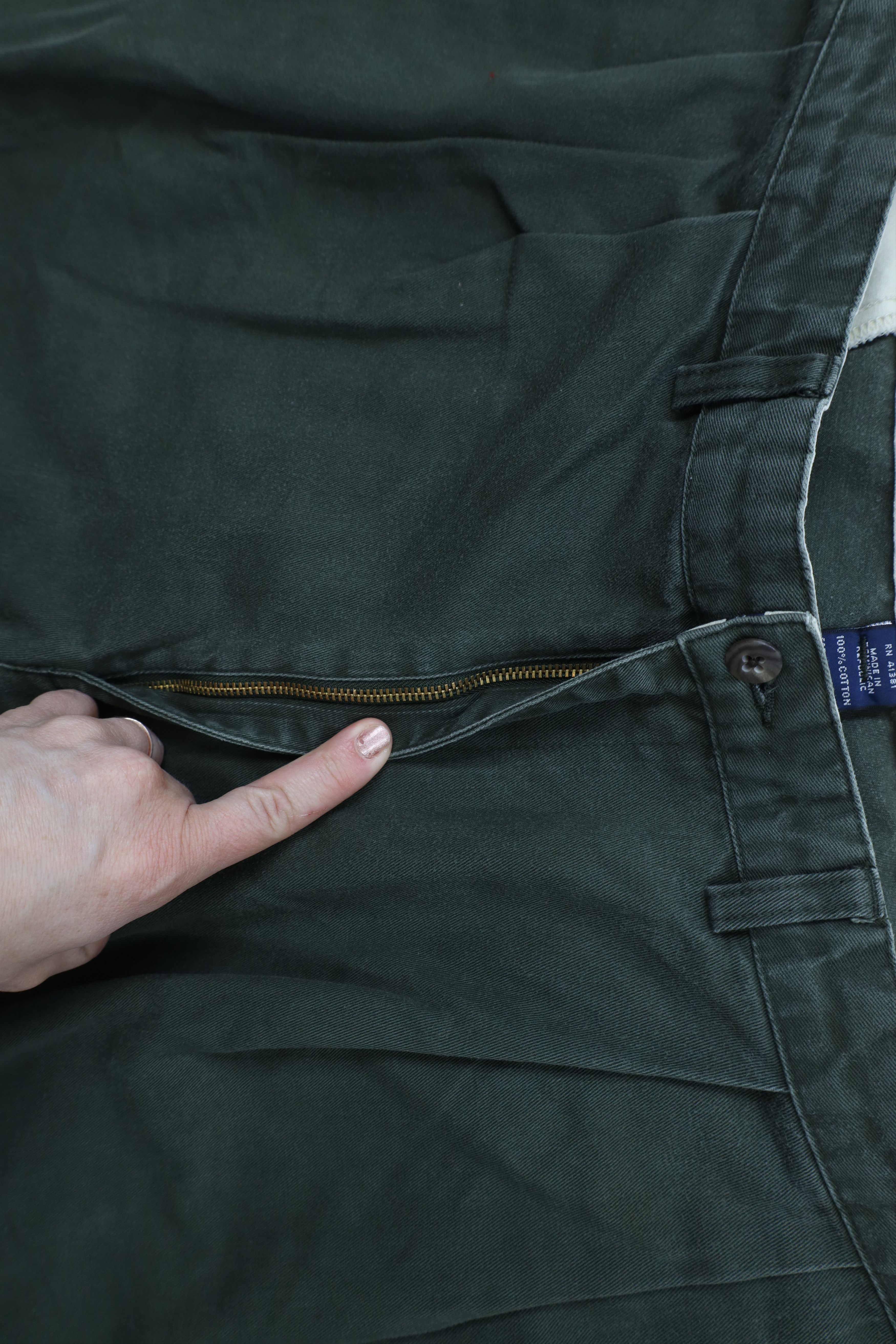 Ralph Lauren × Vintage Vintage 90s Ralph Lauren Wide Leg Chino Pants Green Cotton Size US 38 / EU 54 - 7 Thumbnail