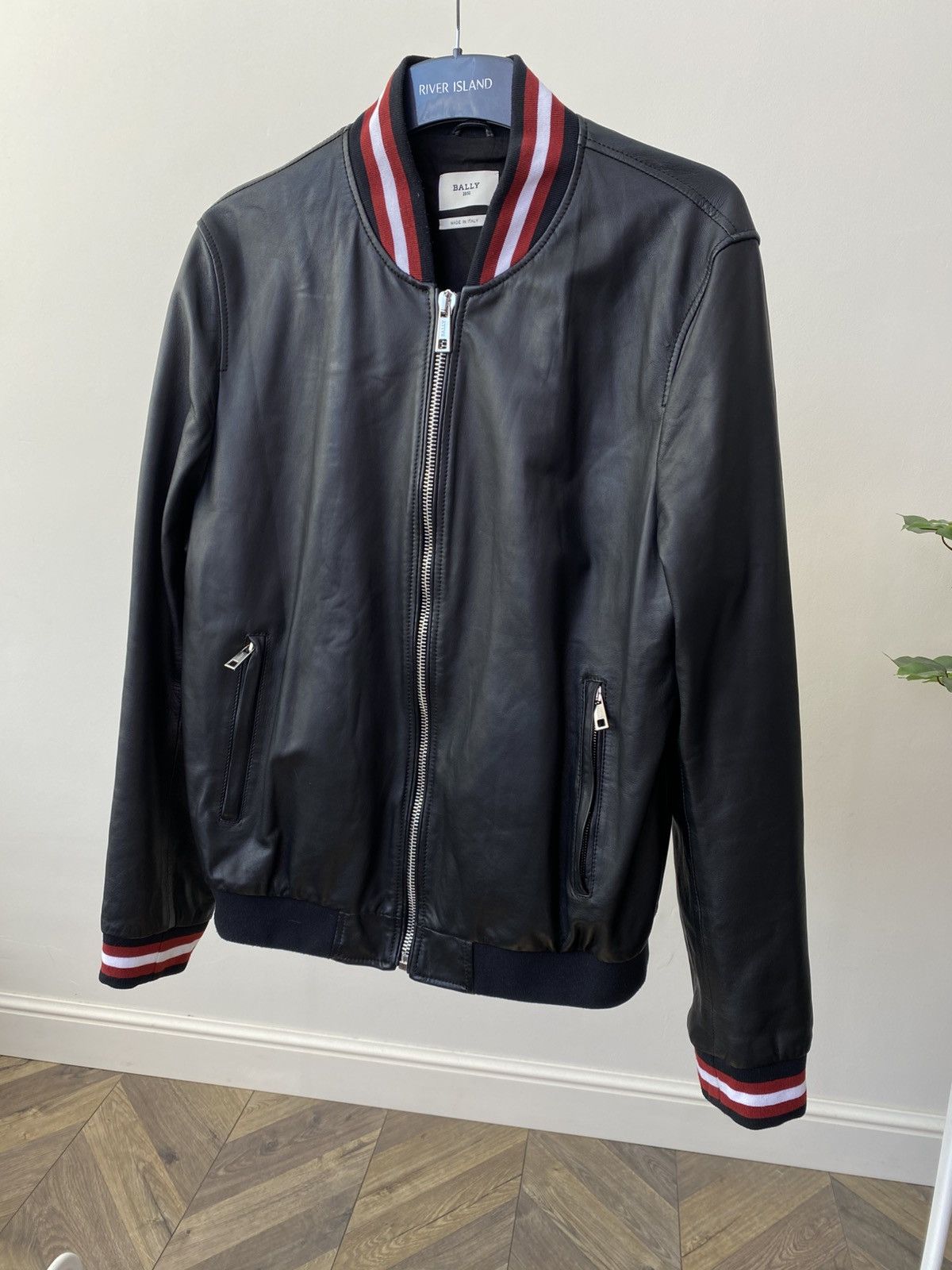 Bally Bally Men’s Black Leather Bomber Jacket Full Zip Size US M / EU 48-50 / 2 - 3 Thumbnail