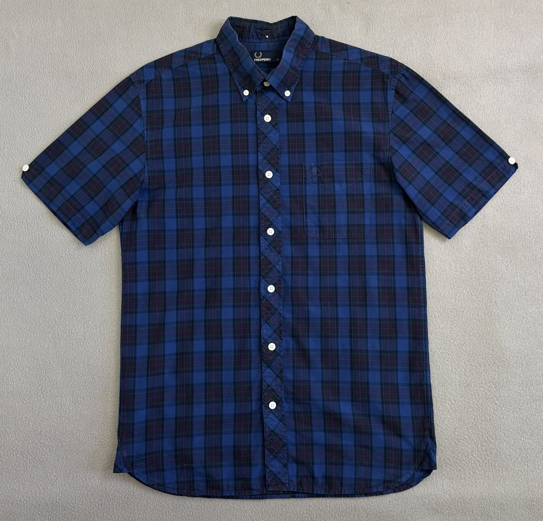 Fred Perry Fred Perry Navy Blue Check shirt size S Size US S / EU 44-46 / 1 - 5 Thumbnail