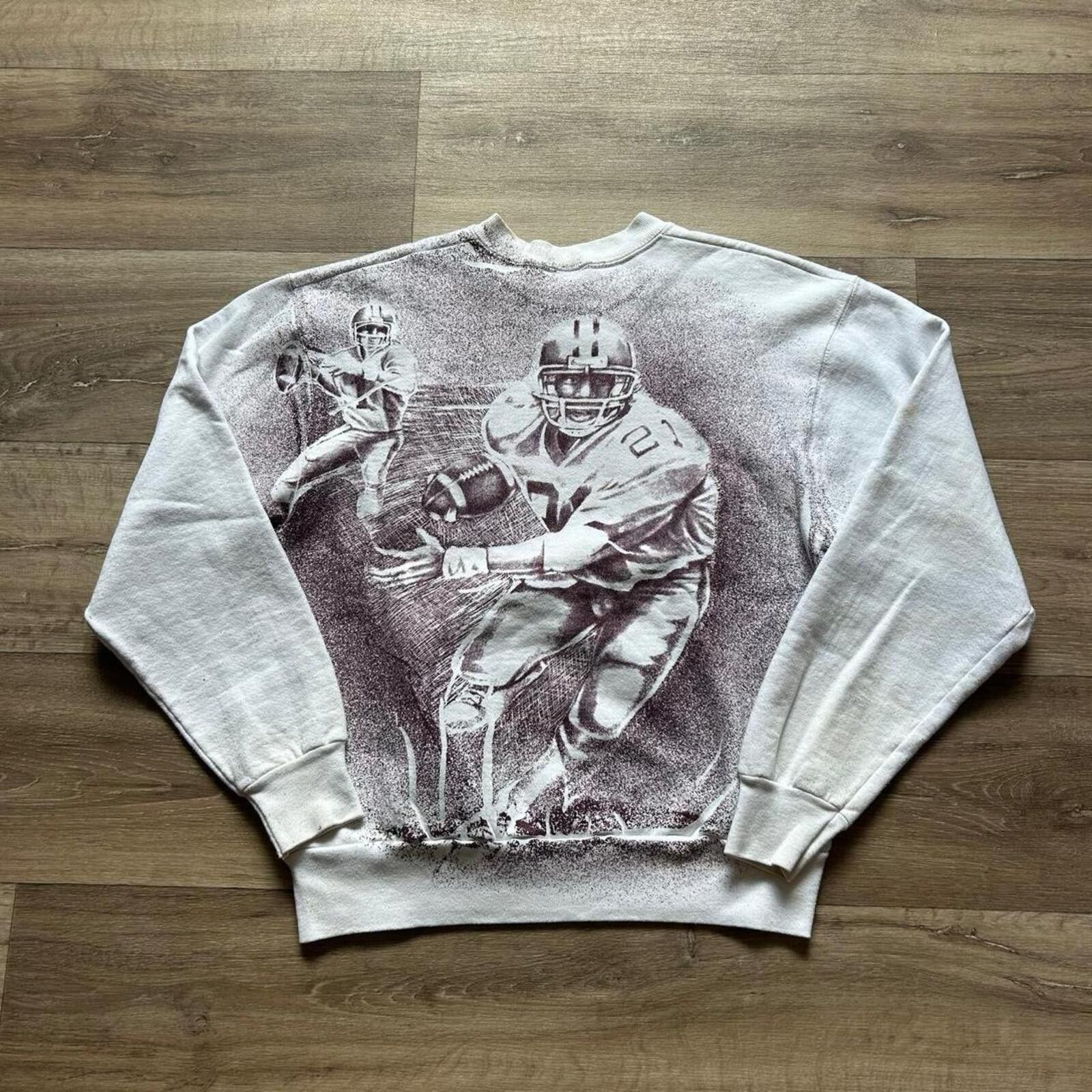 Fruit Of The Loom Vintage 90’s FSU Football AOP Crewneck Sweatshirt L rare Size US L / EU 52-54 / 3 - 3 Thumbnail