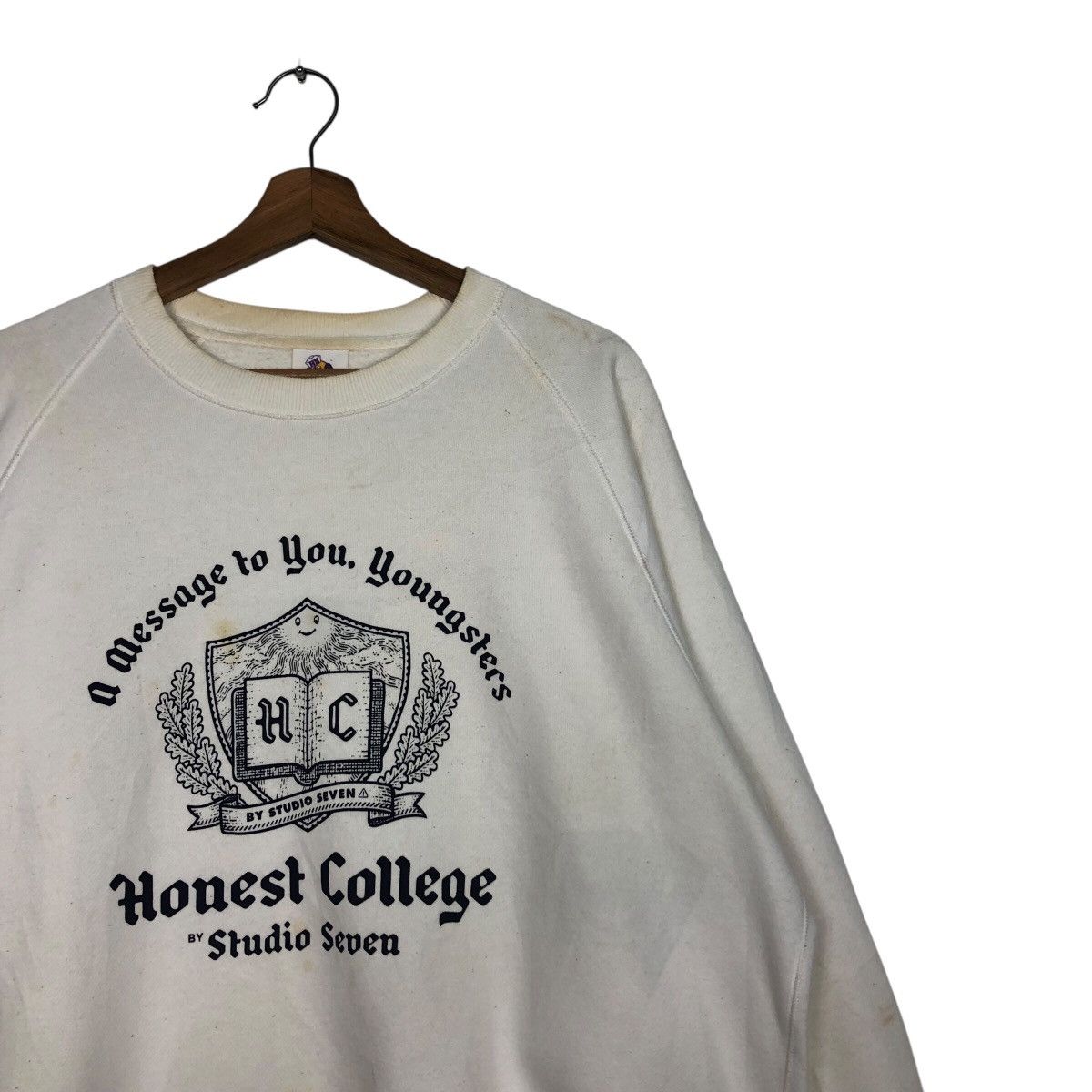 GU 📌Vintage Sweatshirt Honest College Studio Seven Big Logo Size US L / EU 52-54 / 3 - 7 Thumbnail