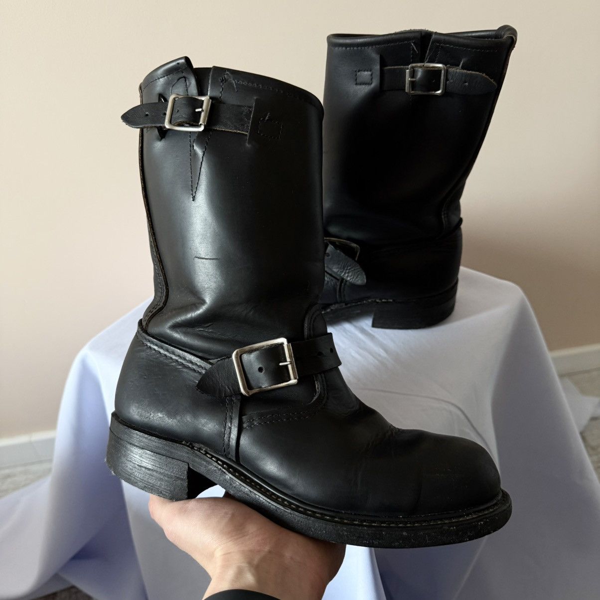 Dirk Bikkembergs Vintage 90s Engineer Made In USA Leather Boots Style Wesco Size US 7 / IT 37 - 5 Thumbnail