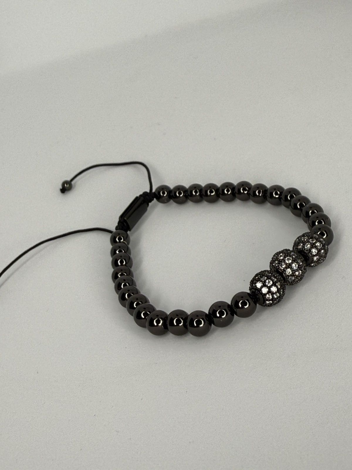 Designer Black Metallic Coated Bead Bracelet Size ONE SIZE - 2 Thumbnail
