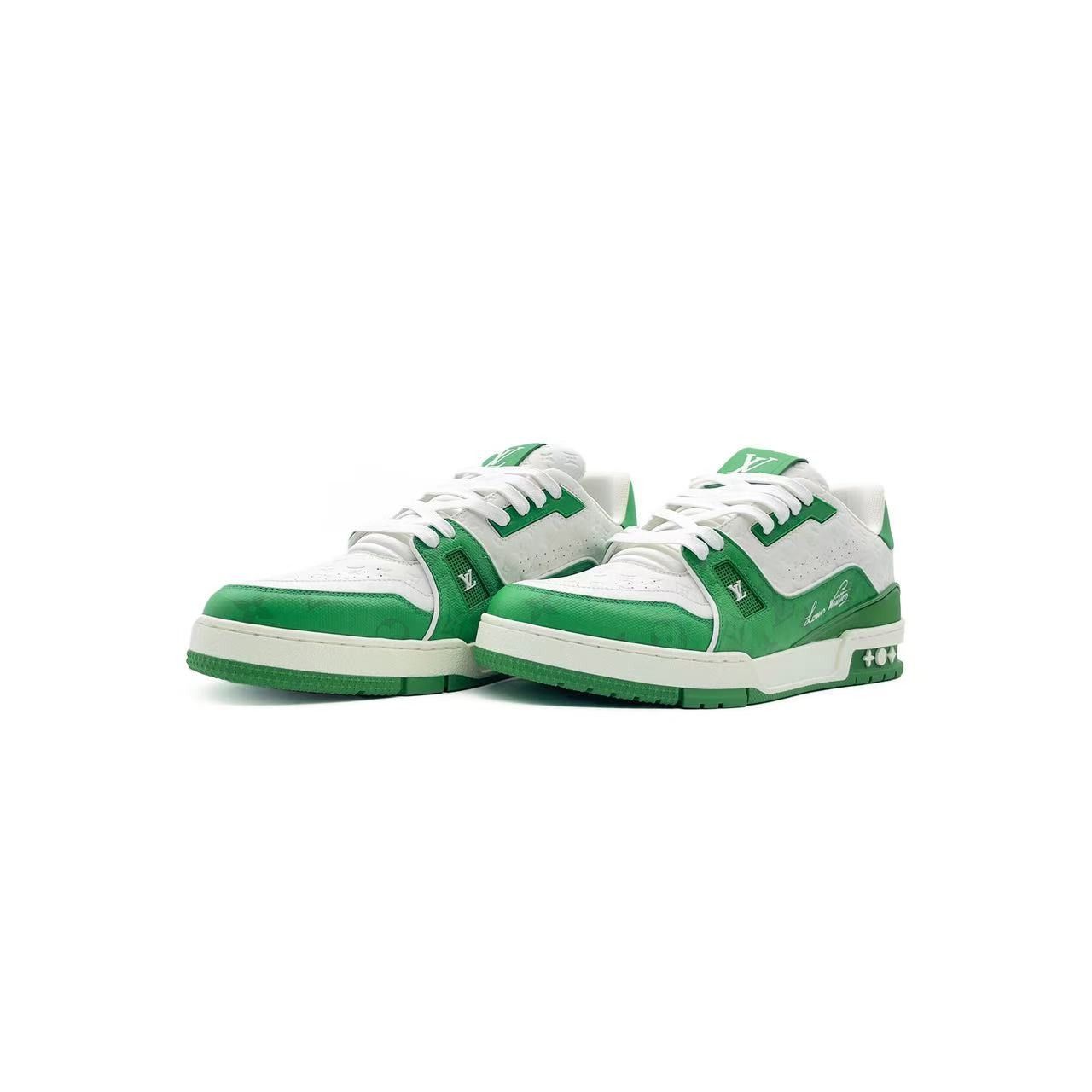 Louis Vuitton Louis Vuitton Trainer #54 Signature White & Green Sneakers Size US 9 / IT 39 - 2 Thumbnail
