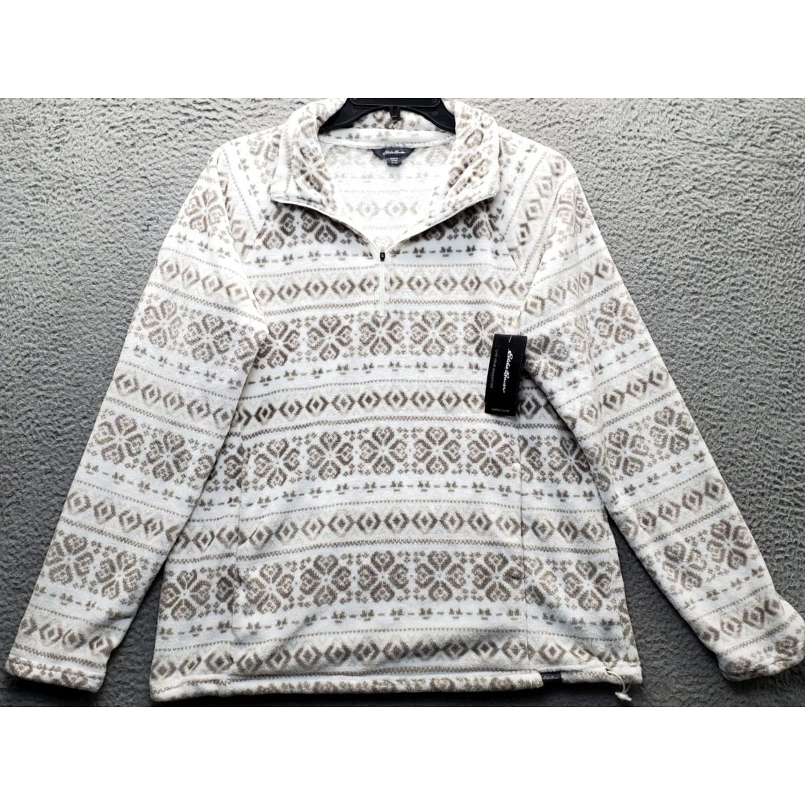 Eddie Bauer Eddie Bauer Quarter-Zip Fleece Pullover Womens XL Multicolor Nordic Snow Print Shirt Size XL / US 12-14 / IT 48-50 - 2 Thumbnail