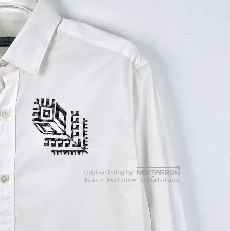 Lanvin Lanvin White Cotton Long Sleeve Shirt . Size US M / EU 48-50 / 2 - 2 Thumbnail