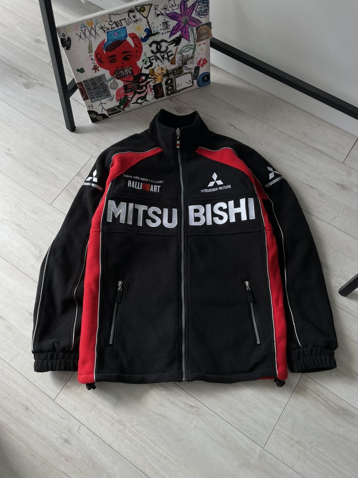 Vintage Vintage 00's Mitsubishi Ralli Art Racing Fleece Jacket Size US S / EU 44-46 / 1 - 1 Thumbnail