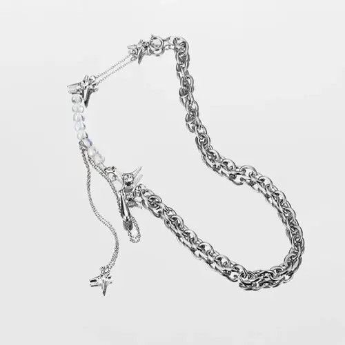 Jewelry Teardrop O Shaped Round Chain Necklace Size ONE SIZE - 4 Thumbnail
