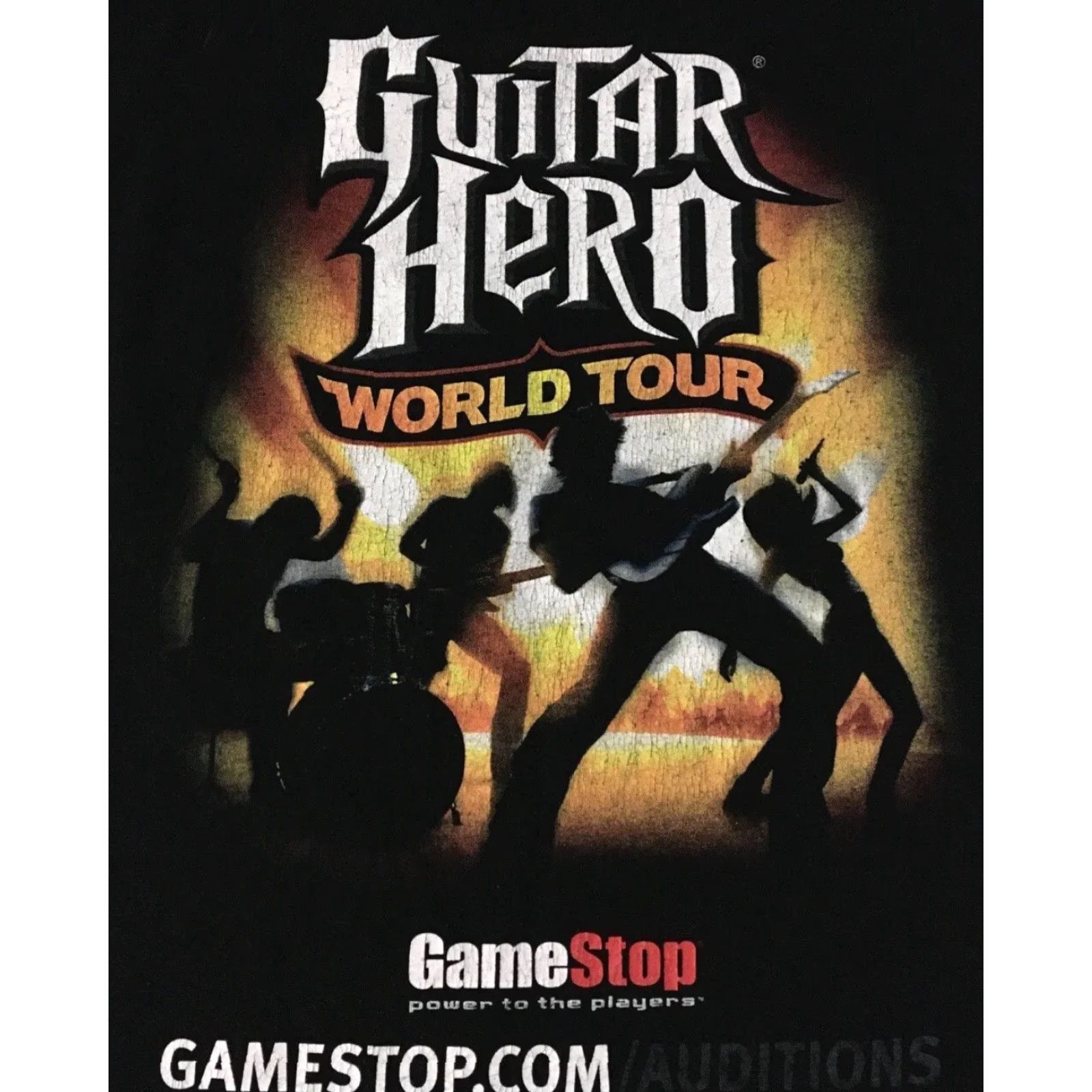 Vintage VINTAGE Guitar Hero Auditions Game Stop Promo Shirt XL Black Xbox 360 PS2 Halo Grunge Y2K Men T-Shirt references not allowed? Size US XL / EU 56 / 4 - 3 Thumbnail