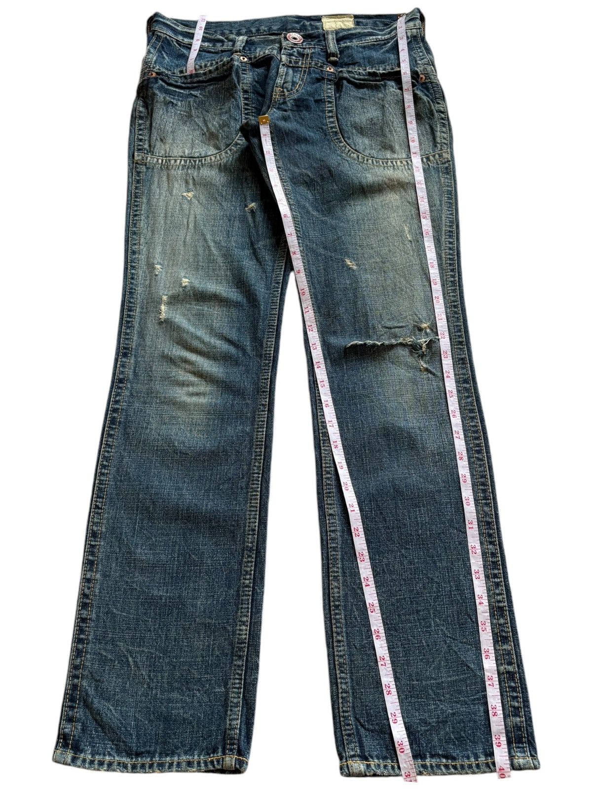 Japanese Brand Vintage Japanese Brand Mud Wash Distressed Jeans Size US 31 - 13 Thumbnail