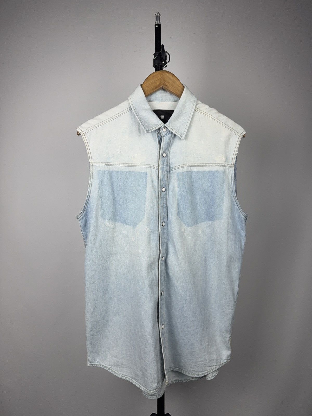 G-Star 00s G-Star RAW Western Sleeveless Light Wash Denim Shirt S Size US S / EU 44-46 / 1 - 1 Thumbnail