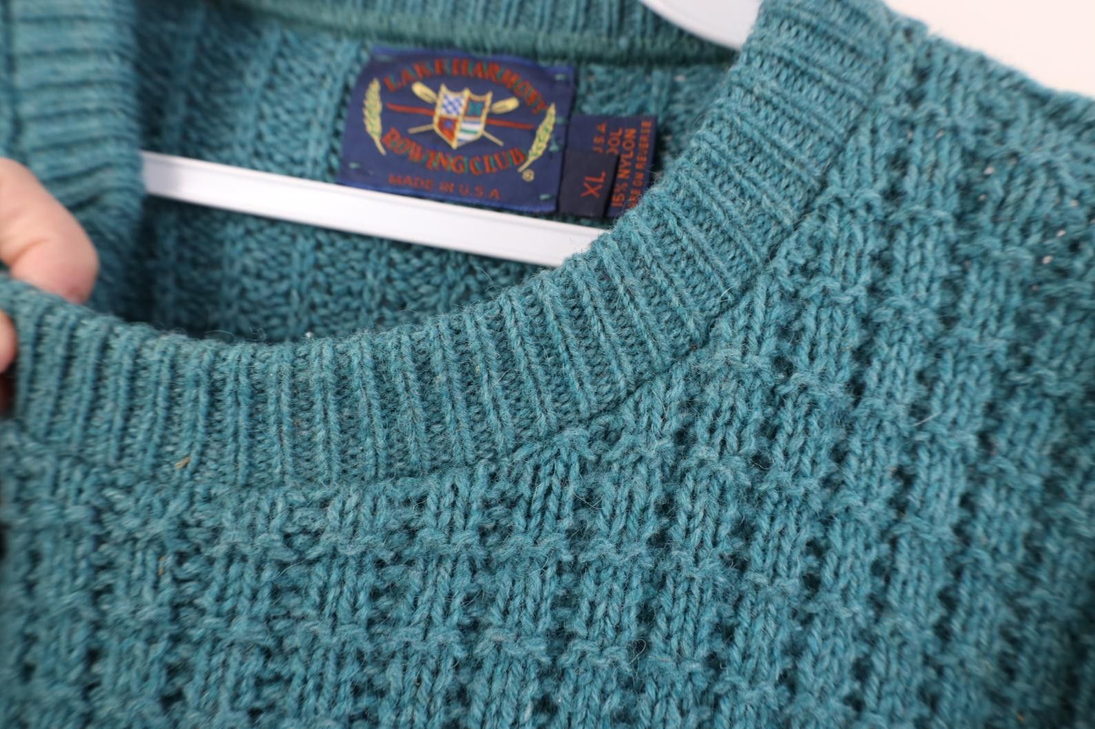 Vintage Vintage 90s Streetwear Heavy Wool Blend Crewneck Sweater Size US XL / EU 56 / 4 - 4 Thumbnail