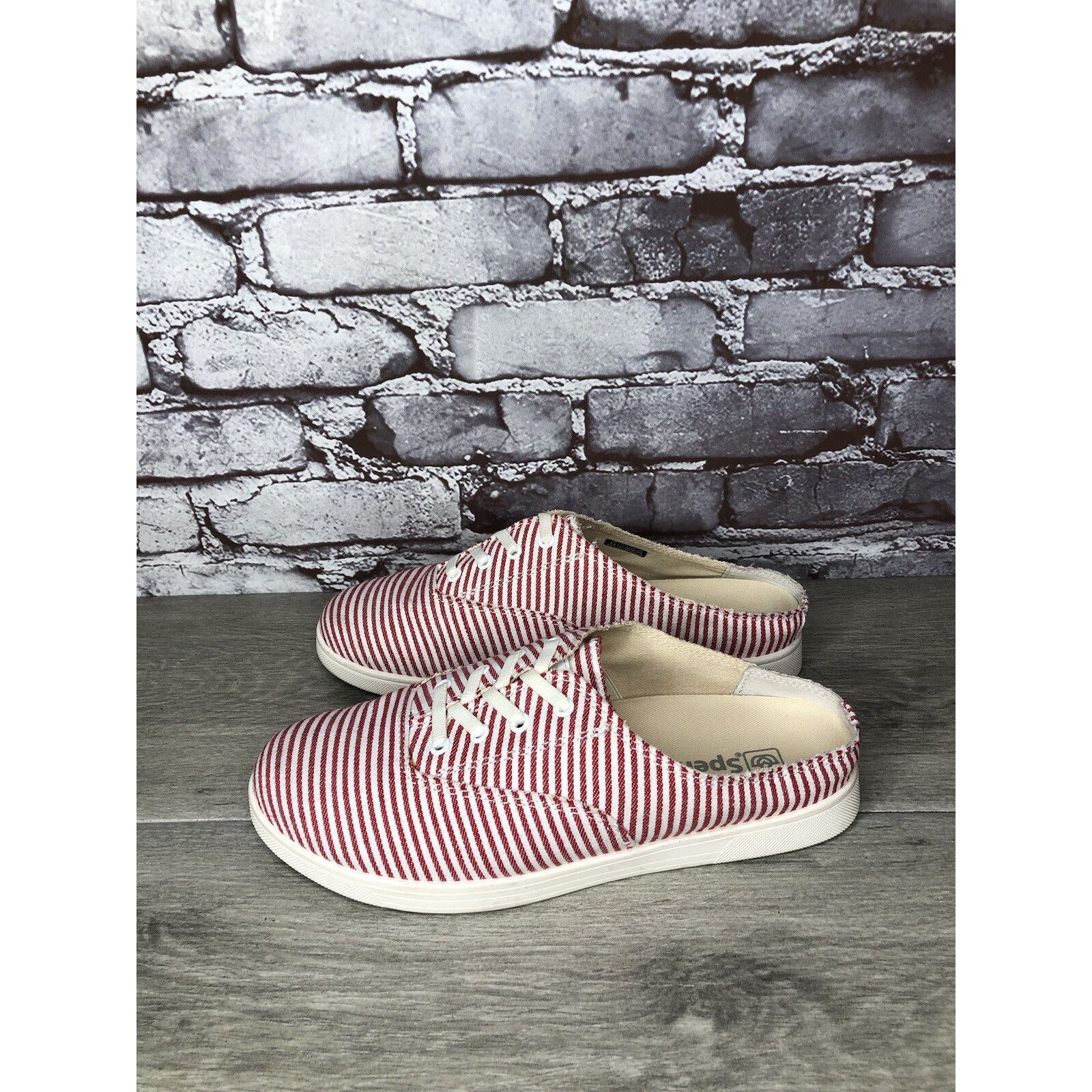 Other Spenco Orthotic Red Stripe Canvas Santa Rosa Mule Shoes Wome Size US 9 / IT 39 - 18 Thumbnail