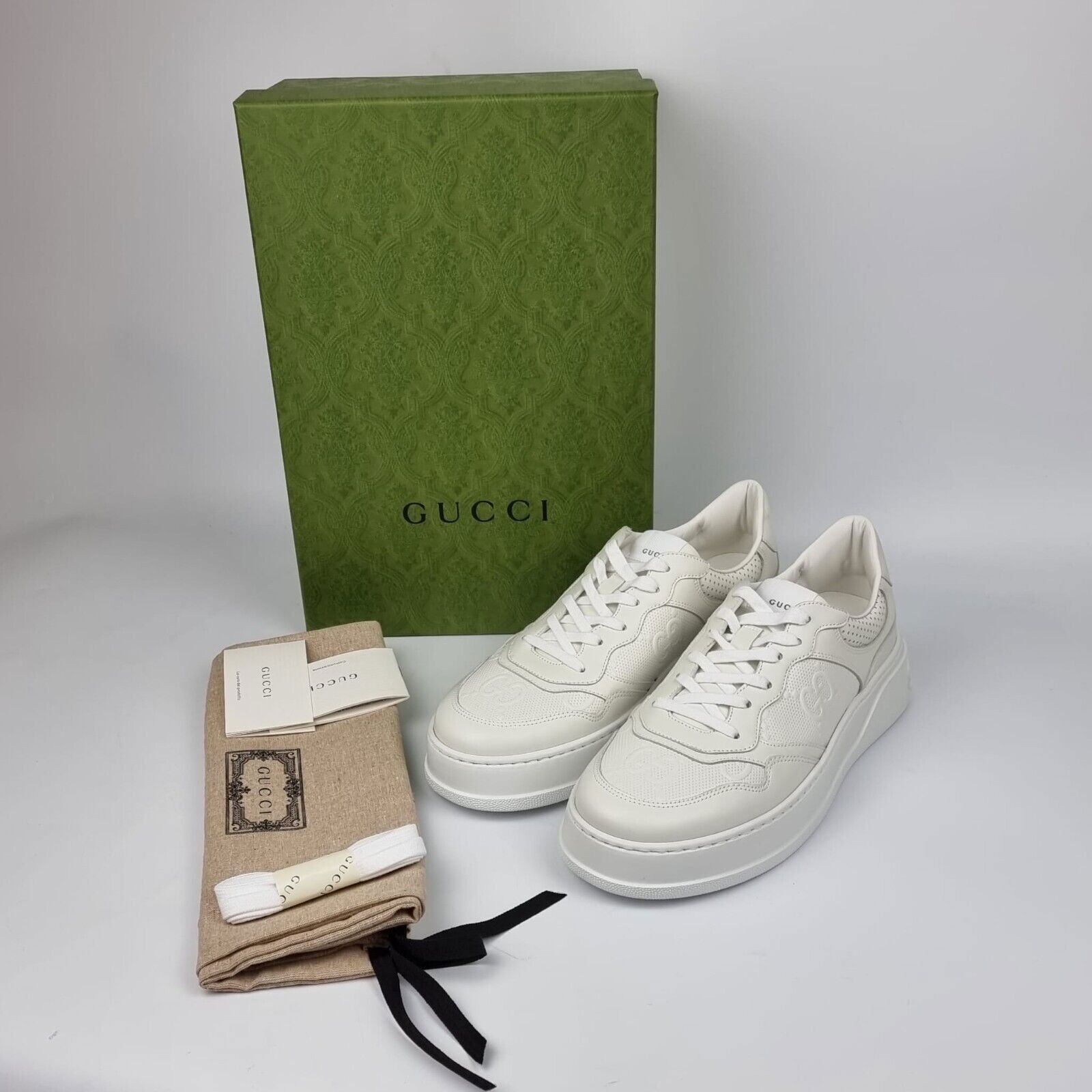 Gucci Chunky Women's White GG Low Top Sneakers New (EU Shoe