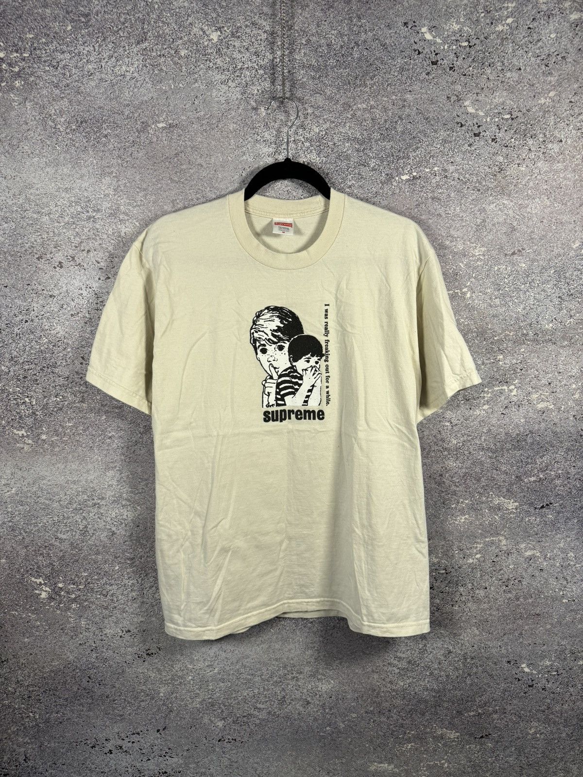 Supreme × Vintage Supreme Freaking Out Tee Beige Medium Authentic Streetwear Size US M / EU 48-50 / 2 - 1 Thumbnail
