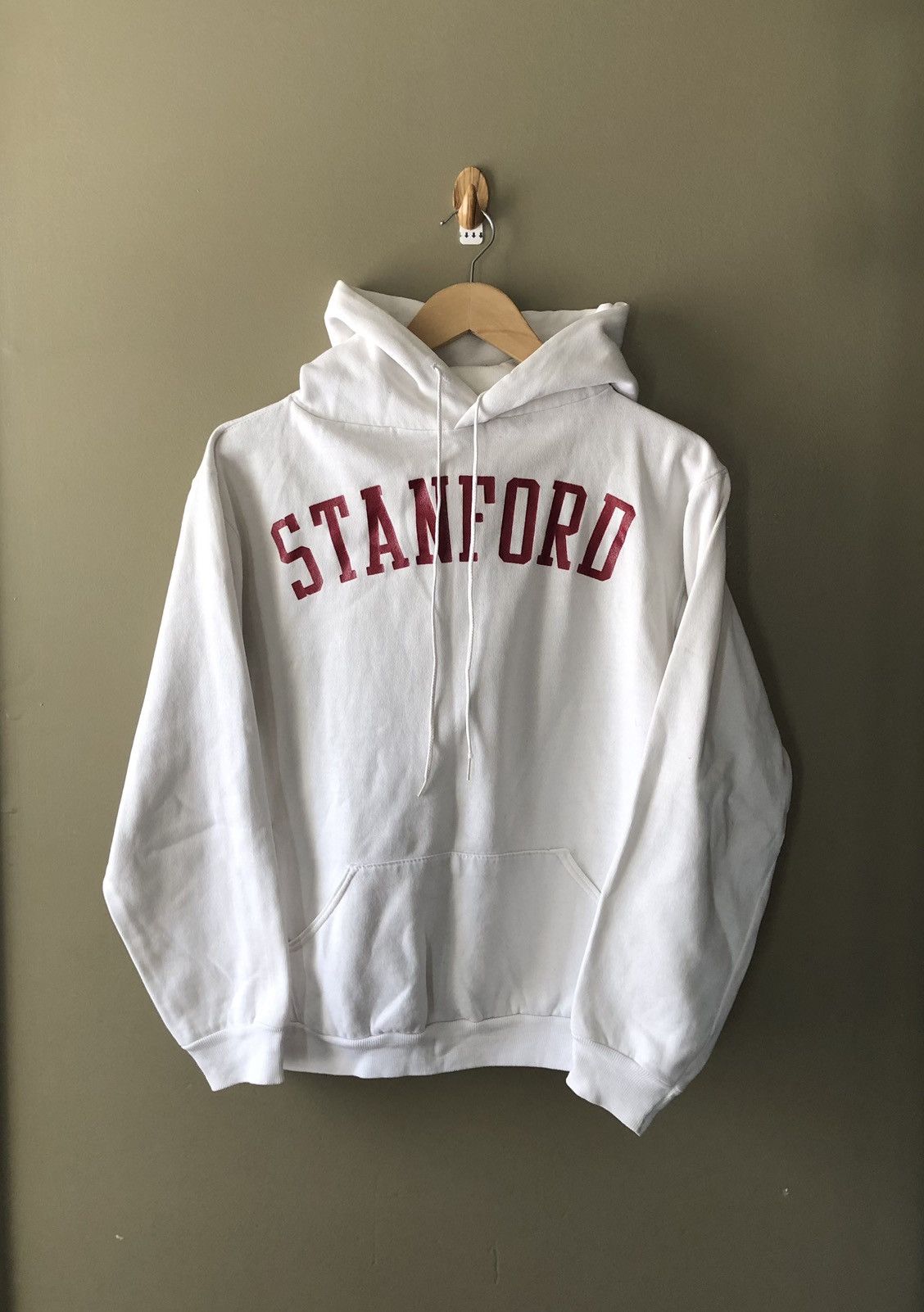 image of American College x Russell Athletic Vintage Russell Athletic Stanford 70's Hoodie in White (Size Sm