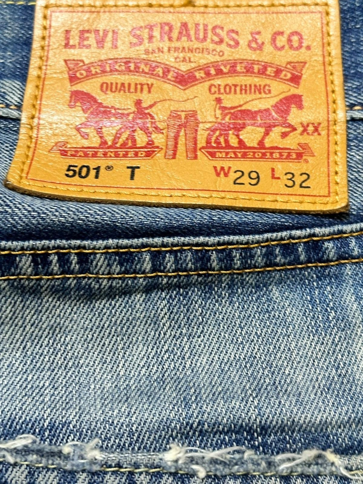 Levi's Vintage Clothing Vintage Levi’s 501 T Mudwash Whiskers Distressed Denim Size US 30 / EU 46 - 6 Thumbnail