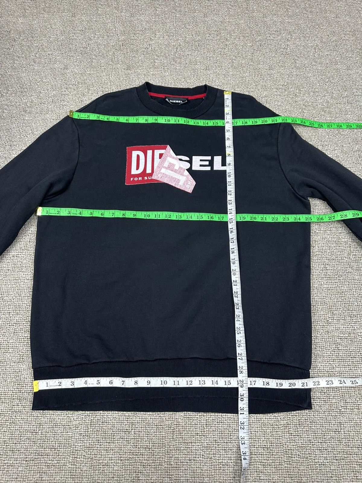 Diesel Crewneck Diesel Big Logo Black Sweatshirt Z334 Size US L / EU 52-54 / 3 - 5 Thumbnail