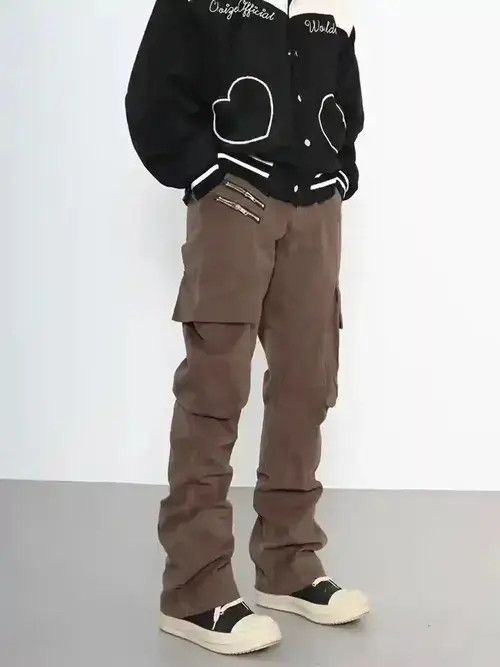 VIBE flared punk fade pleated cargo pants Size US 32 / EU 48 - 4 Thumbnail