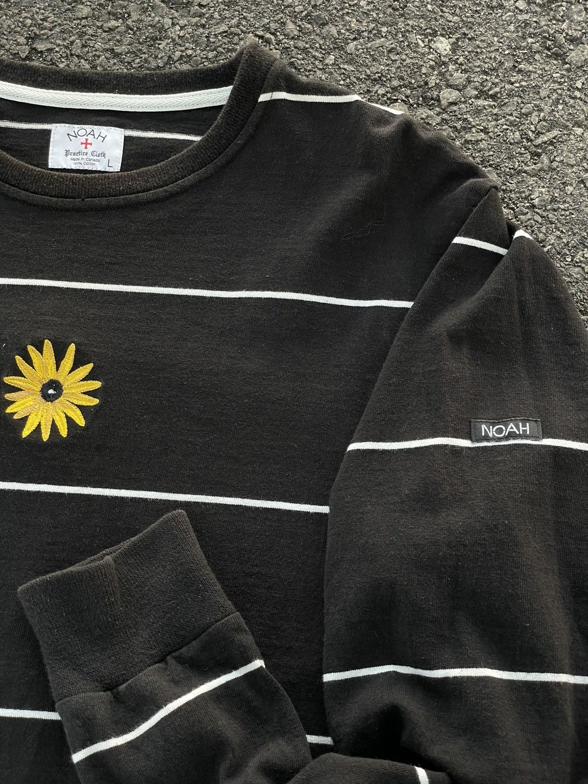 Noah Noah NYC Black Stripe Flower Long Sleeve Size US L / EU 52-54 / 3 - 2 Thumbnail