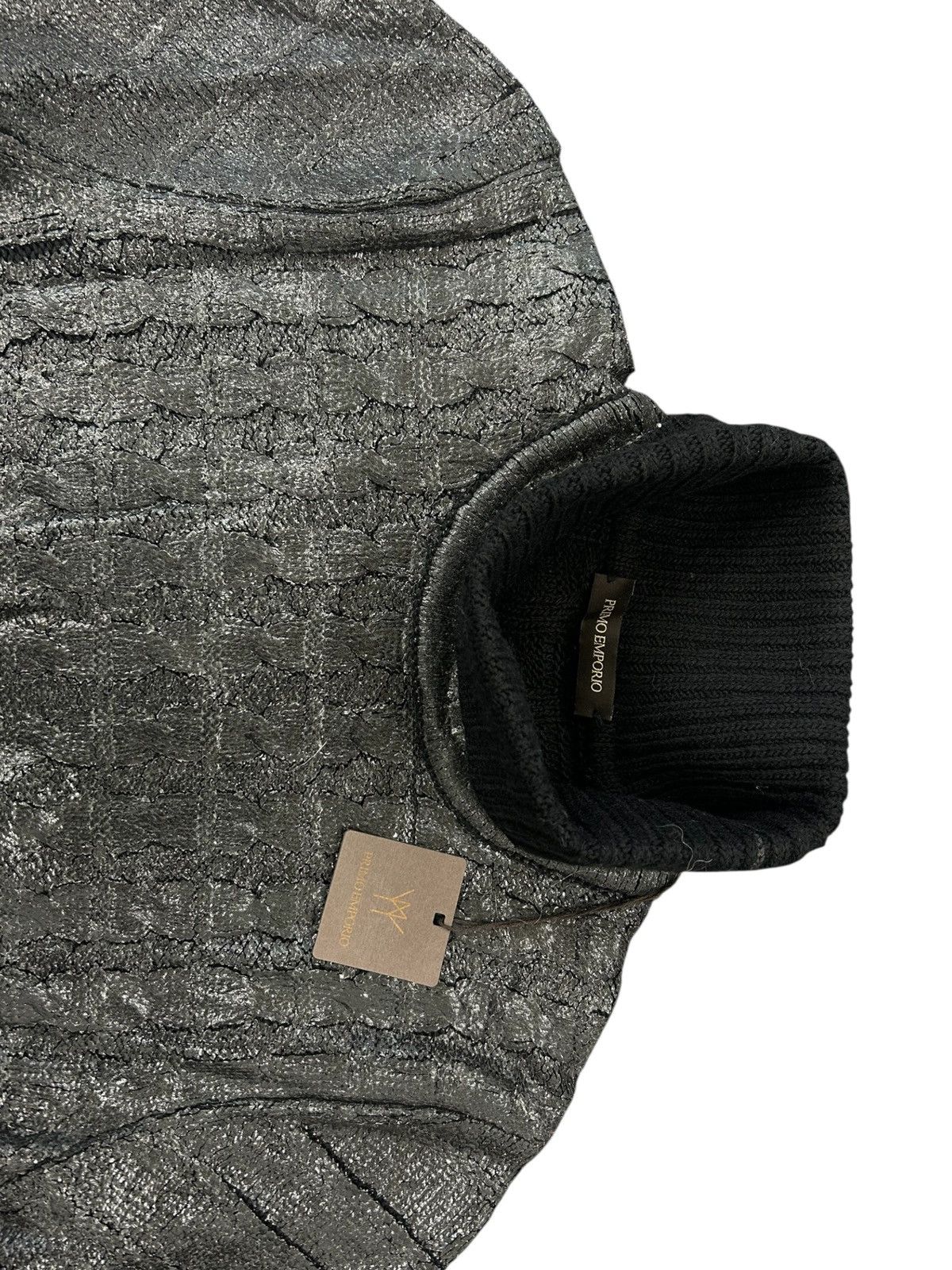 Other Primo Emporio Italy - Metallic Silver Coated Turtleneck Size US L / EU 52-54 / 3 - 4 Thumbnail