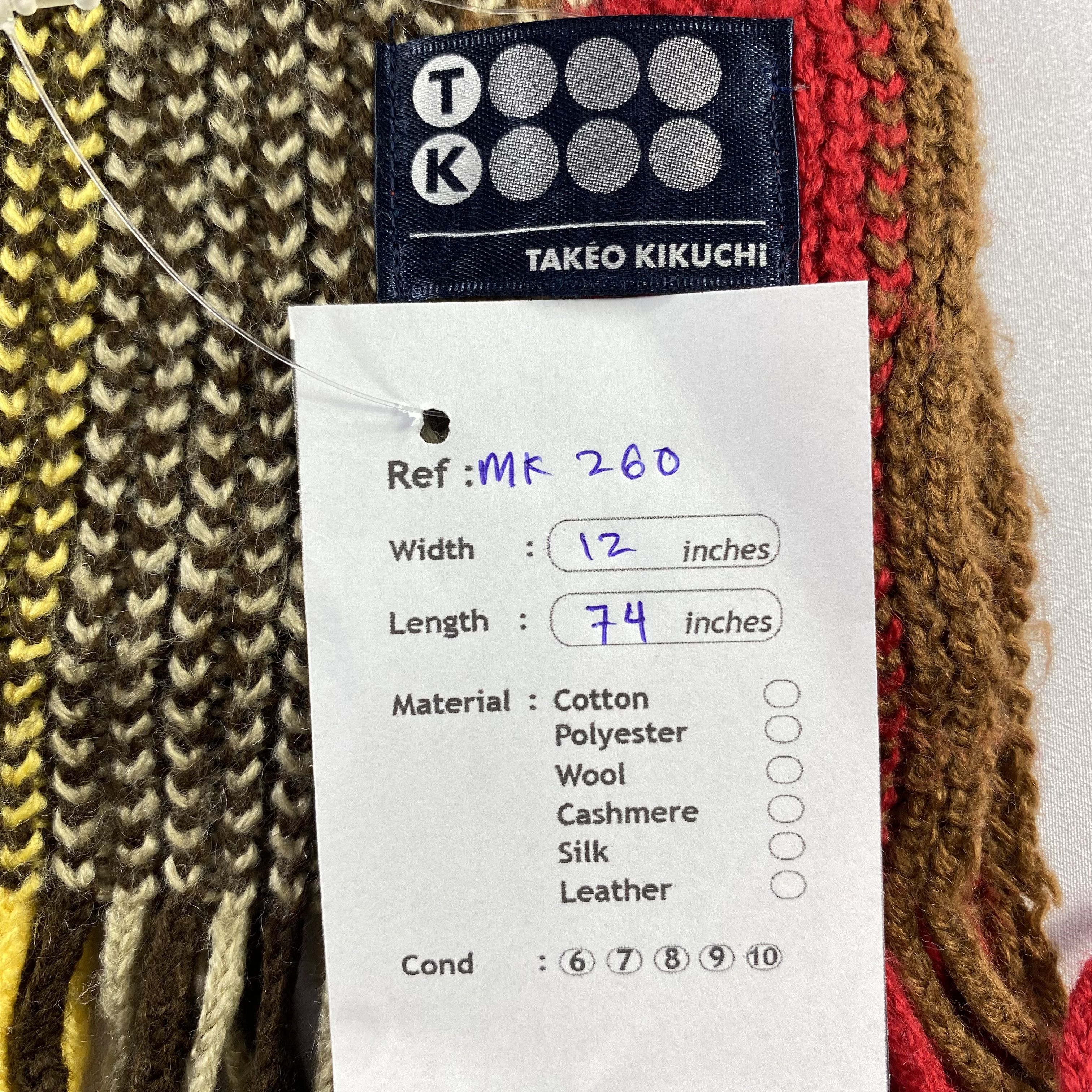 Japanese Brand Takeo Kikuchi Scarf Neck Wrap Knit Muffler Size ONE SIZE - 5 Thumbnail