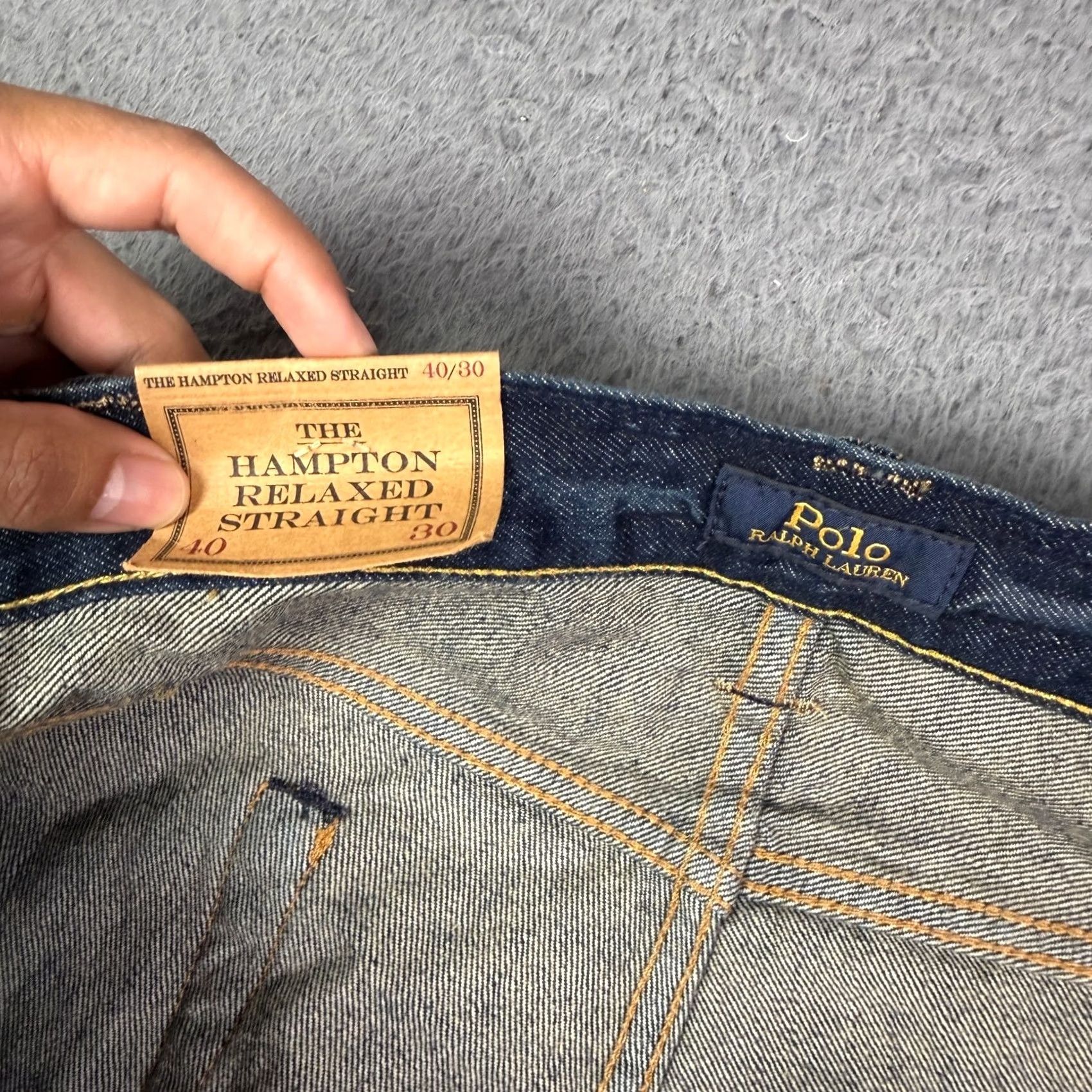 Polo Ralph Lauren Polo Ralph Lauren Jeans Mens 40x30 Blue NEW The Hampton Relaxed Straight Denim Size US L / EU 52-54 / 3 - 2 Thumbnail