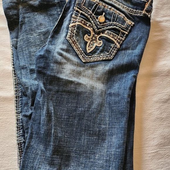 Rock Revival Rock Revival Embellished Straight Sz. 27 Blue Jeans Size 27" / US 4 / IT 40 - 11 Thumbnail