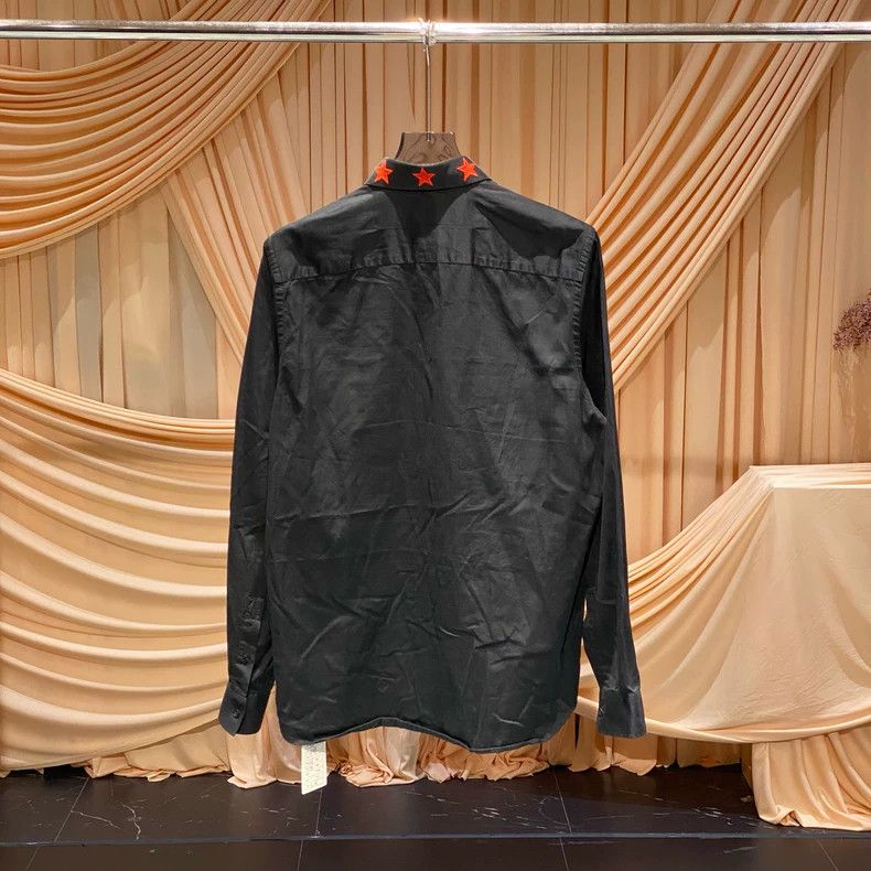 Givenchy Givenchy Size41 Black Embroidered Star Shirt / Size 41 / JM Size US M / EU 48-50 / 2 - 2 Thumbnail