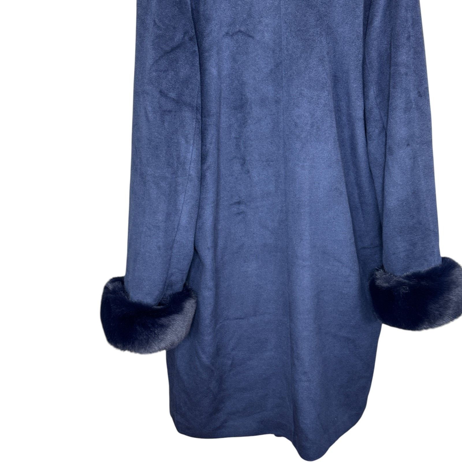 Other Thread Collective Faux Fur Trimmed Coat Navy Large Size L / US 10 / IT 46 - 5 Thumbnail