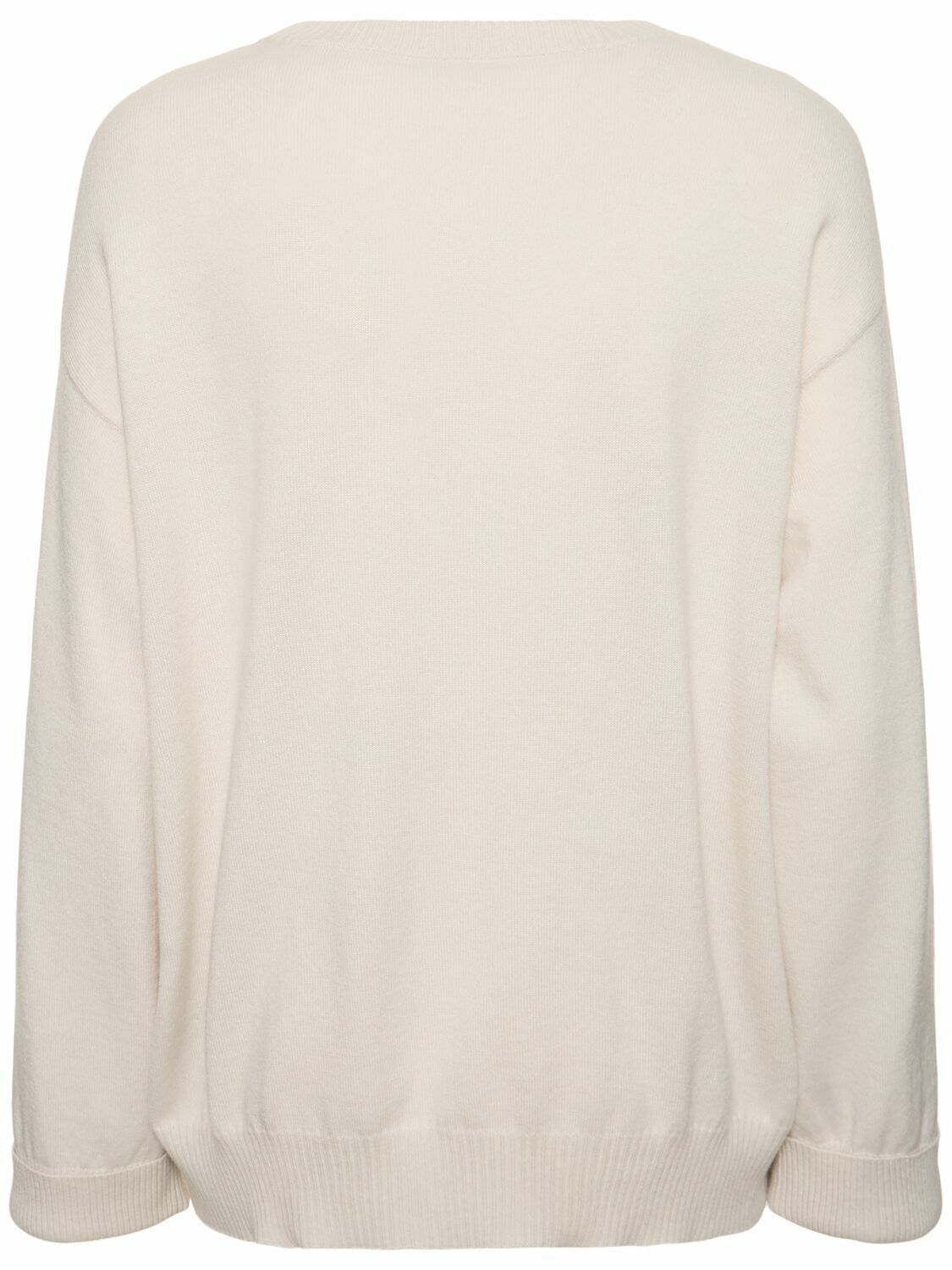 Brunello Cucinelli o1y0825 Crewneck Cashmere Blend Sweater in Off-White Size L / US 10 / IT 46 - 2 Thumbnail