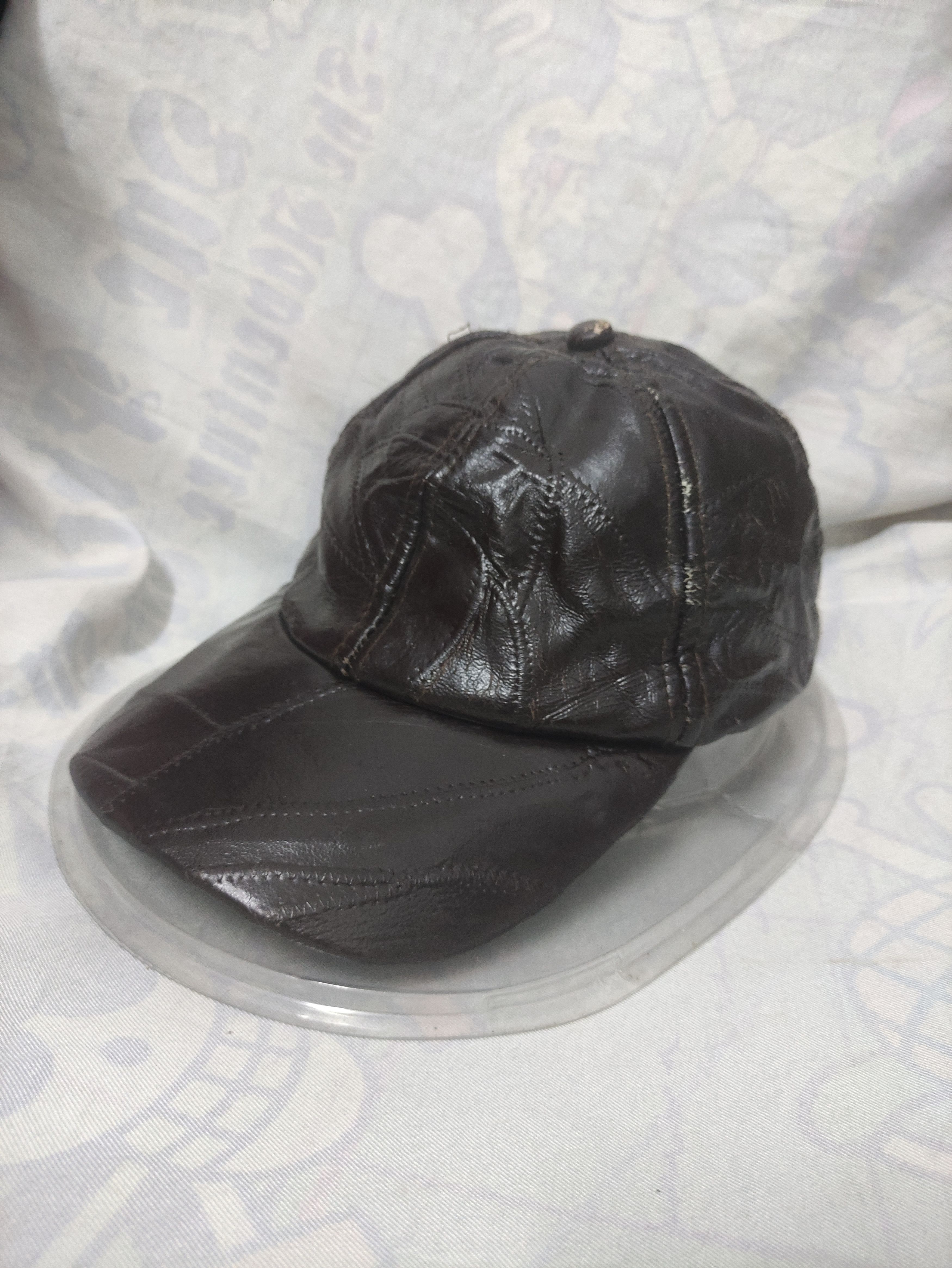 Leather UNBRAND PATCHWORK SOFT LEATHER VINTAGE CAP Size ONE SIZE - 13 Thumbnail