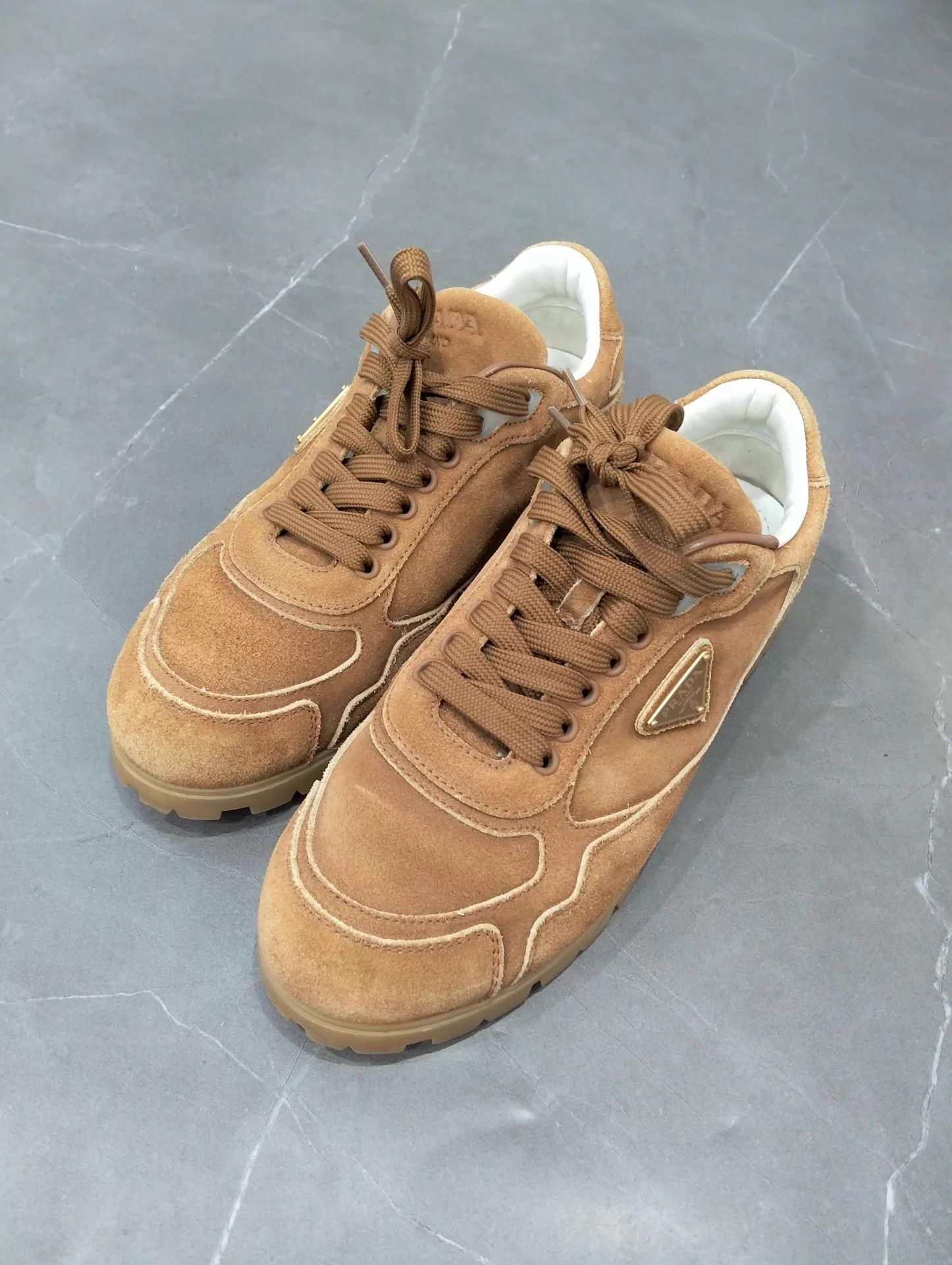 Prada PRADA Round Toe Lace-Up Casual Shoes 39 Size US 8.5 / IT 38.5 - 1 Thumbnail