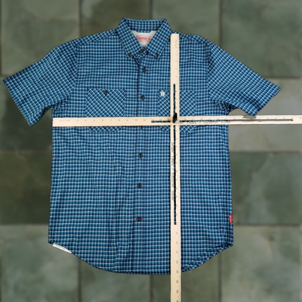 Vintage Coleman Shirt Button-Up Short Sleeve Men Medium Blue Plaid Casual Workwear NHS? Size US M / EU 48-50 / 2 - 1 Thumbnail