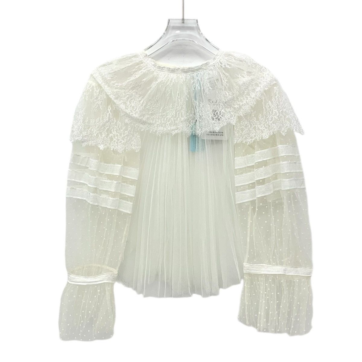 Dior Dior Off-white Polka Dot Silk Long Sleeve Mesh Shirt K26WX Size XS / US 0-2 / IT 36-38 - 1 Thumbnail