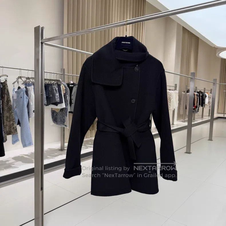 Hermes Hermes Black Lapel Cashmere Short to Mid-Length Tailored C Size XS / US 0-2 / IT 36-38 - 2 Thumbnail