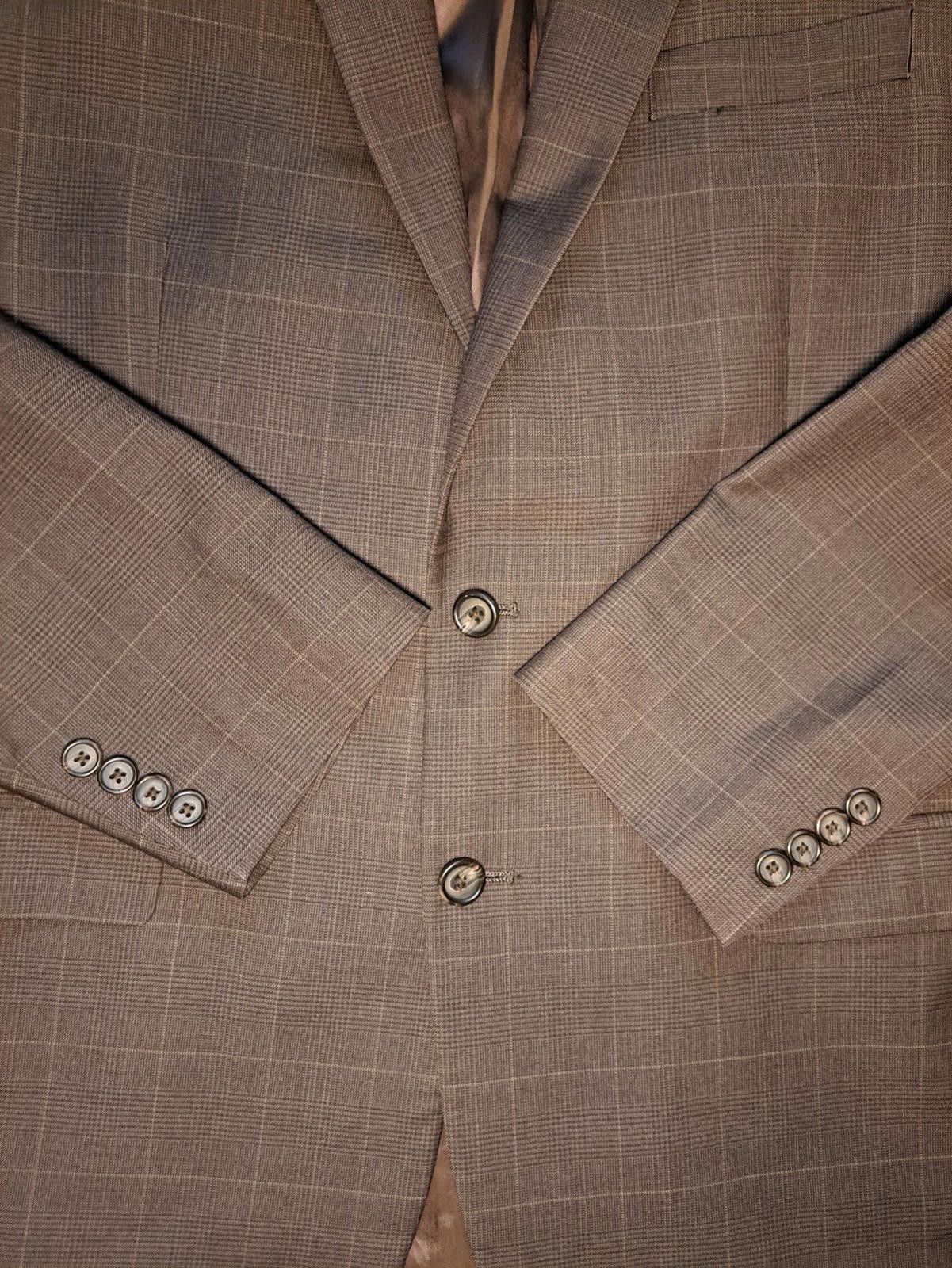 Polo Ralph Lauren Ralph Lauren Sport Coat Mens 44L Long Brown Wool Glen Plaid Size 44L - 4 Thumbnail