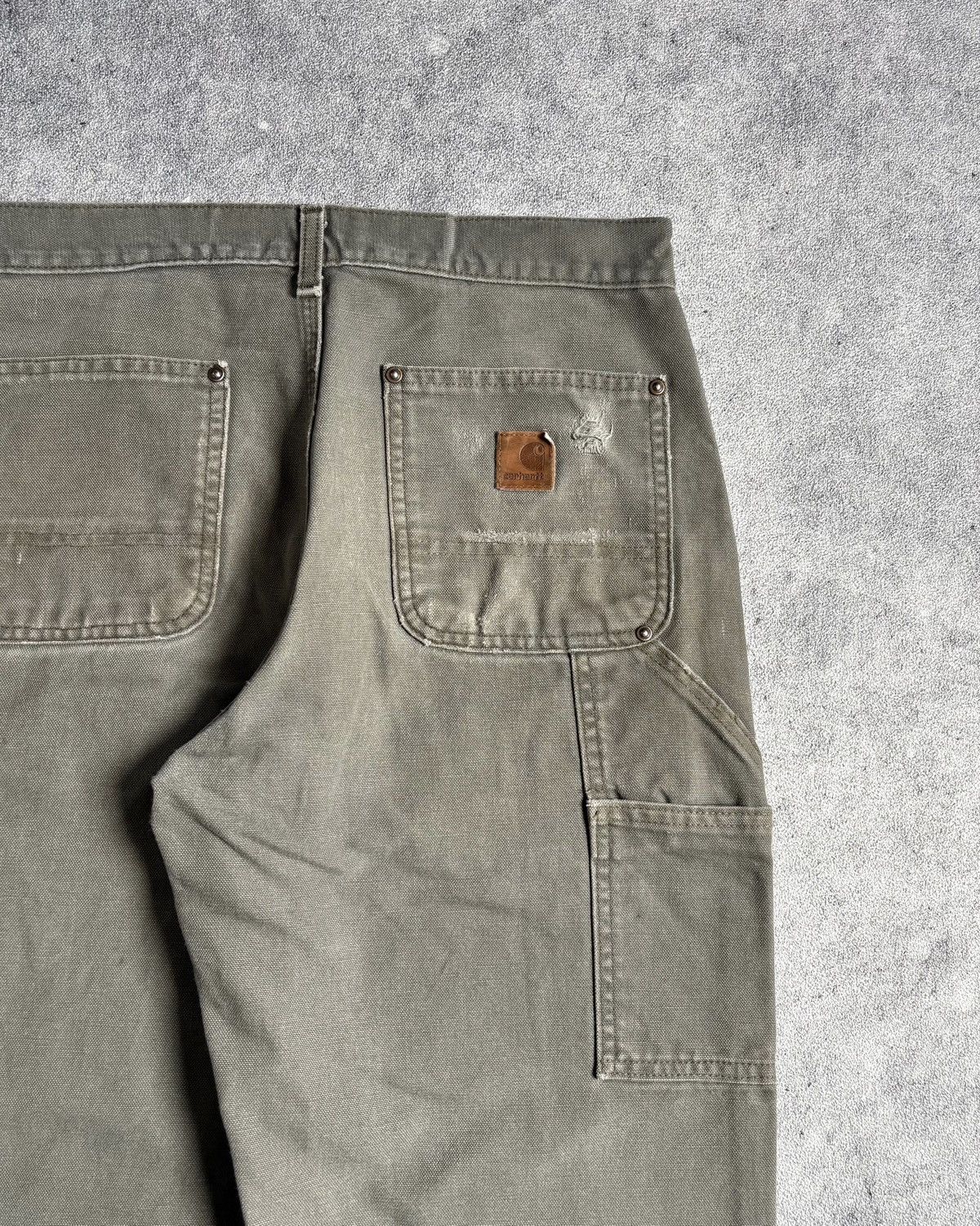Carhartt Faded MOSS Green Thrashed Carhartt Double Knee Pants Size US 30 / EU 46 - 7 Thumbnail