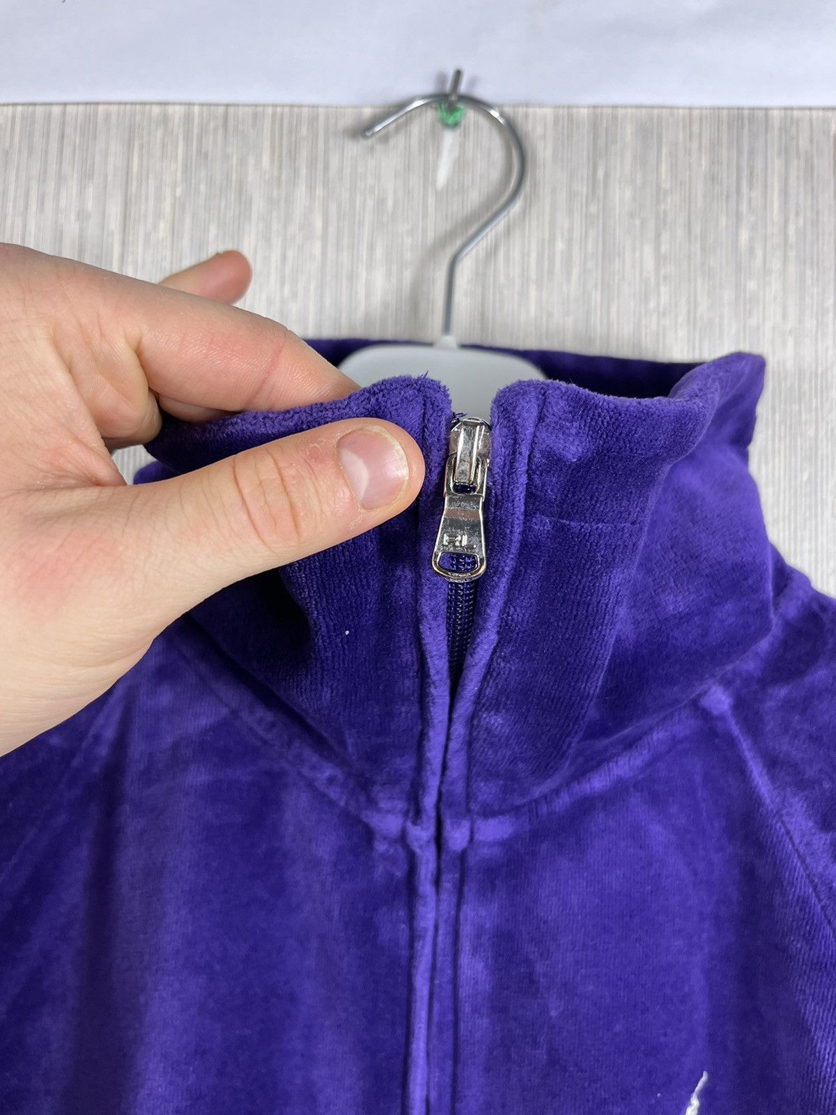 Polo Ralph Lauren × Ralph Lauren × Vintage Vintage Ralph Lauren velvet track top zip y2k sweatshirt Size L / US 10 / IT 46 - 11 Thumbnail