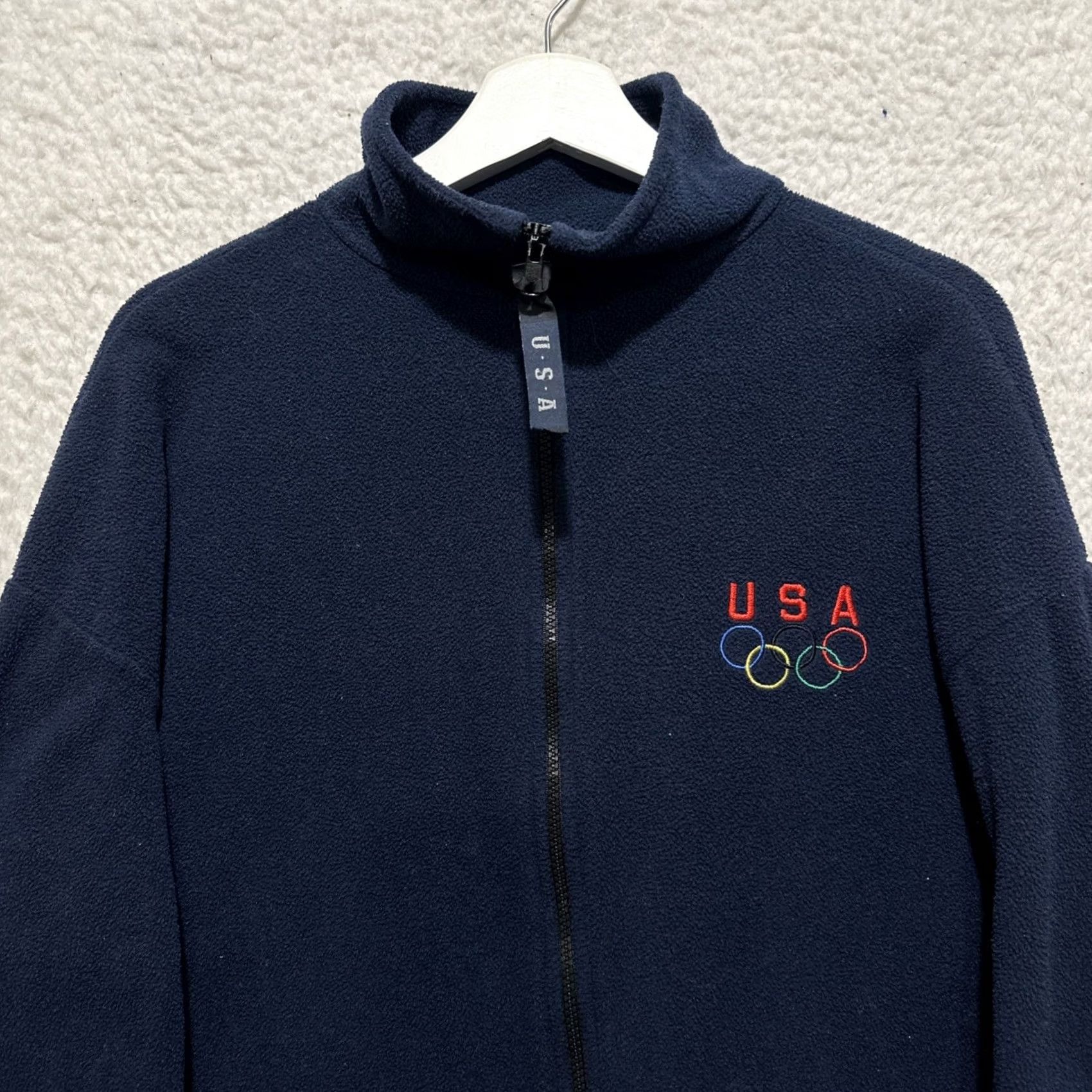 Vintage VINTAGE 90s USA Olympics Jacket Mens Size L Fleece Full Zip Sweater Made in the USA Size US L / EU 52-54 / 3 - 4 Thumbnail