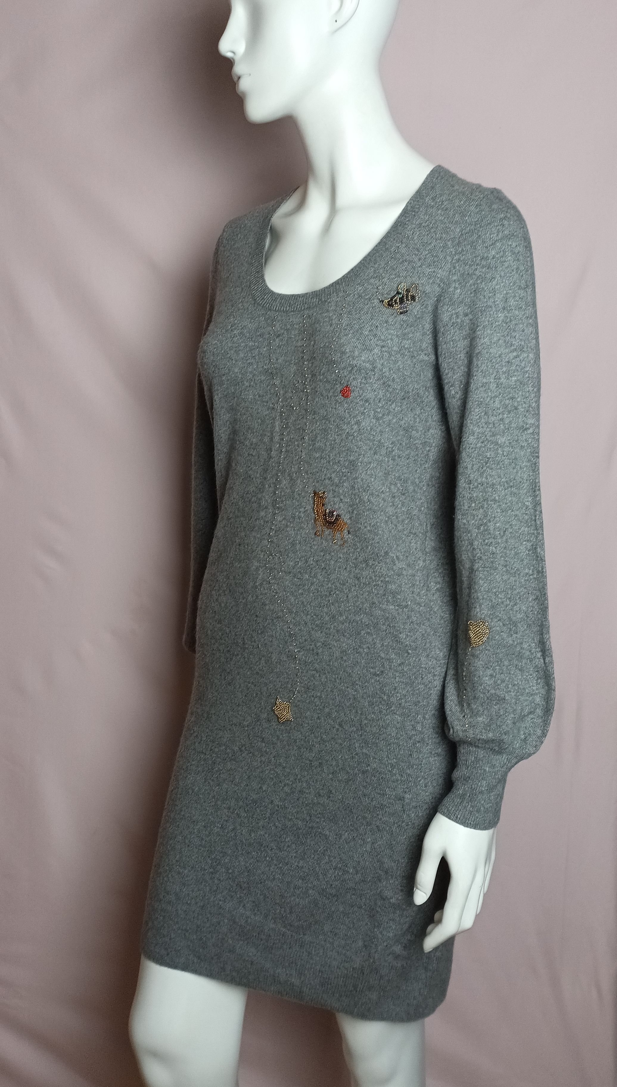 Tsumori Chisato Tsumori Chisato Gray Wool Cashmere Bead Size M / US 6-8 / IT 42-44 - 2 Thumbnail
