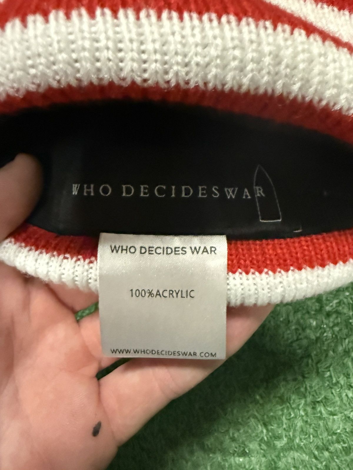 Who Decides War Who decides war patchwork beanie Size ONE SIZE - 4 Thumbnail