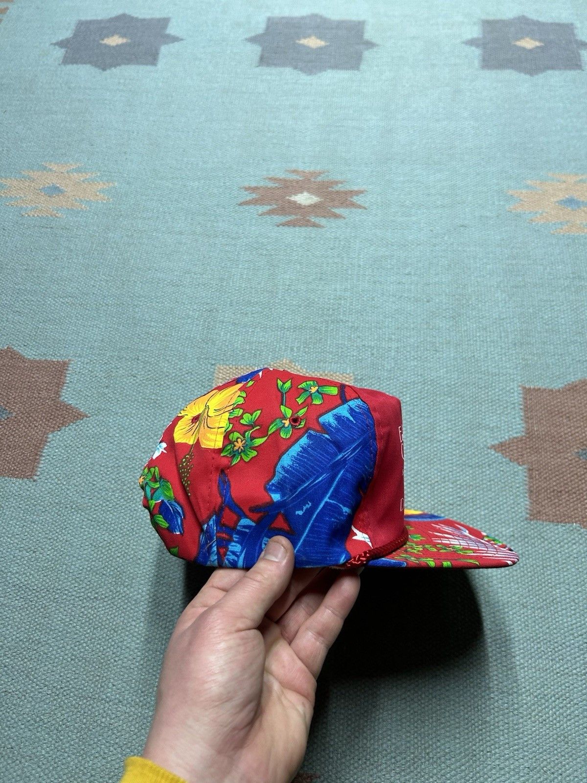 Vintage Vtg hat summer cruising classic car Michigan Hawaiian flower Size ONE SIZE - 8 Thumbnail