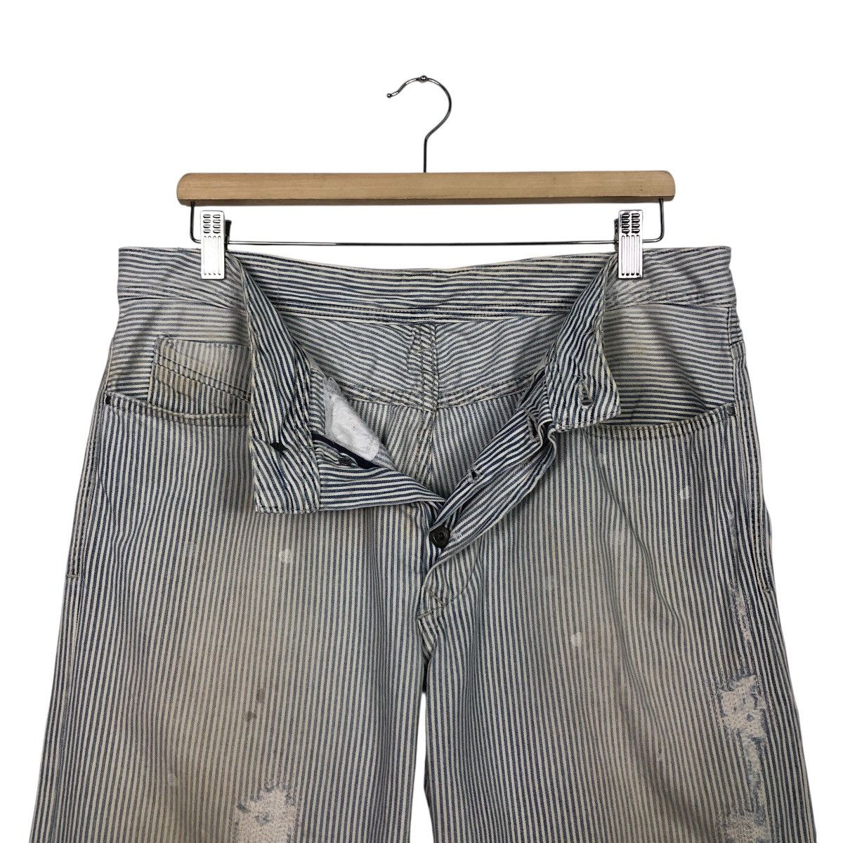 Diesel Black Gold Diesel Black Gold Vintage-Worn Railroad Stripe Denim Size 34" / US 12 / IT 48 - 18 Thumbnail